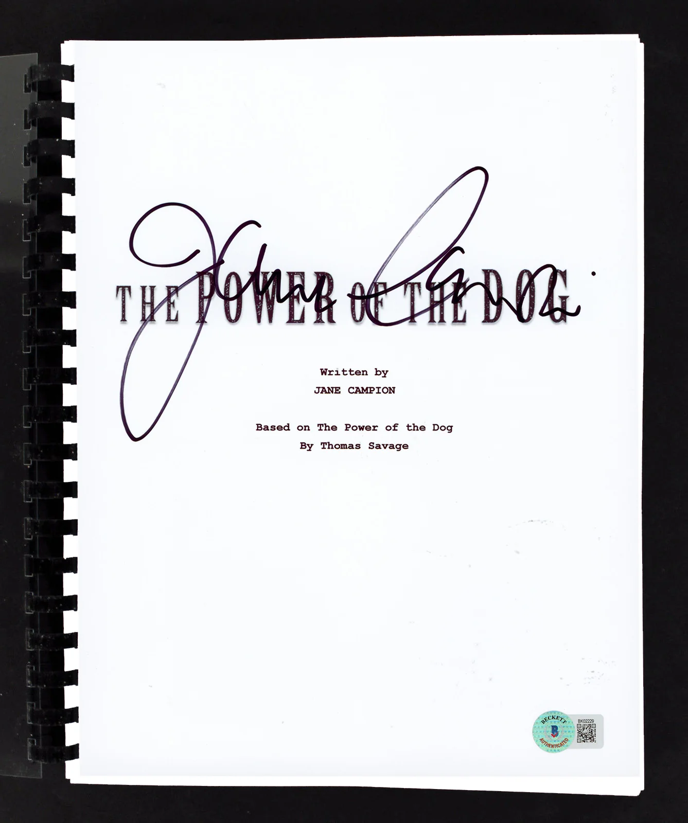 Jane Campion The Power of the Dog Authentic Signed Movie Script BAS #BK02229 - Image 2