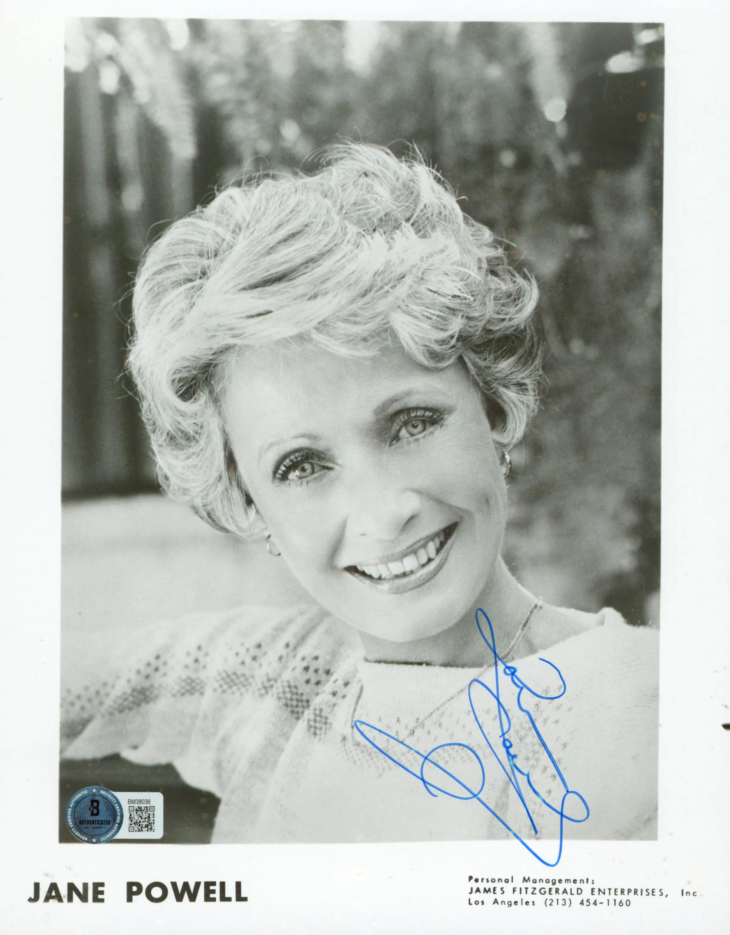 Jane Powell Royal Wedding Authentic Signed 8x10 Photo Autographed BAS #BM38036 - Image 2