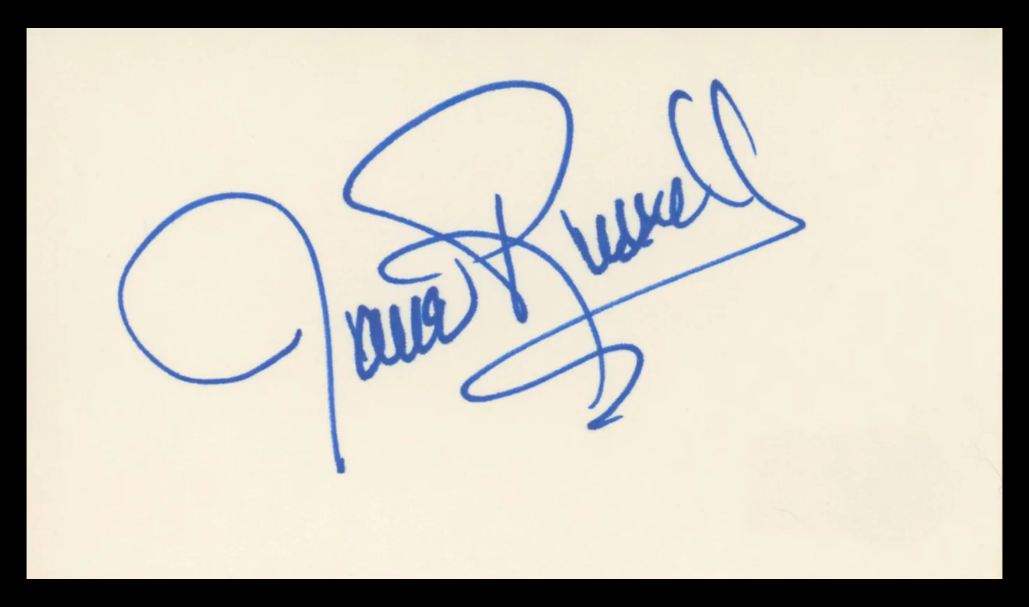 Jane Russell Gentlemen Prefer Blondes Signed 3x5 Index Card BAS #BV02161 - Image 2