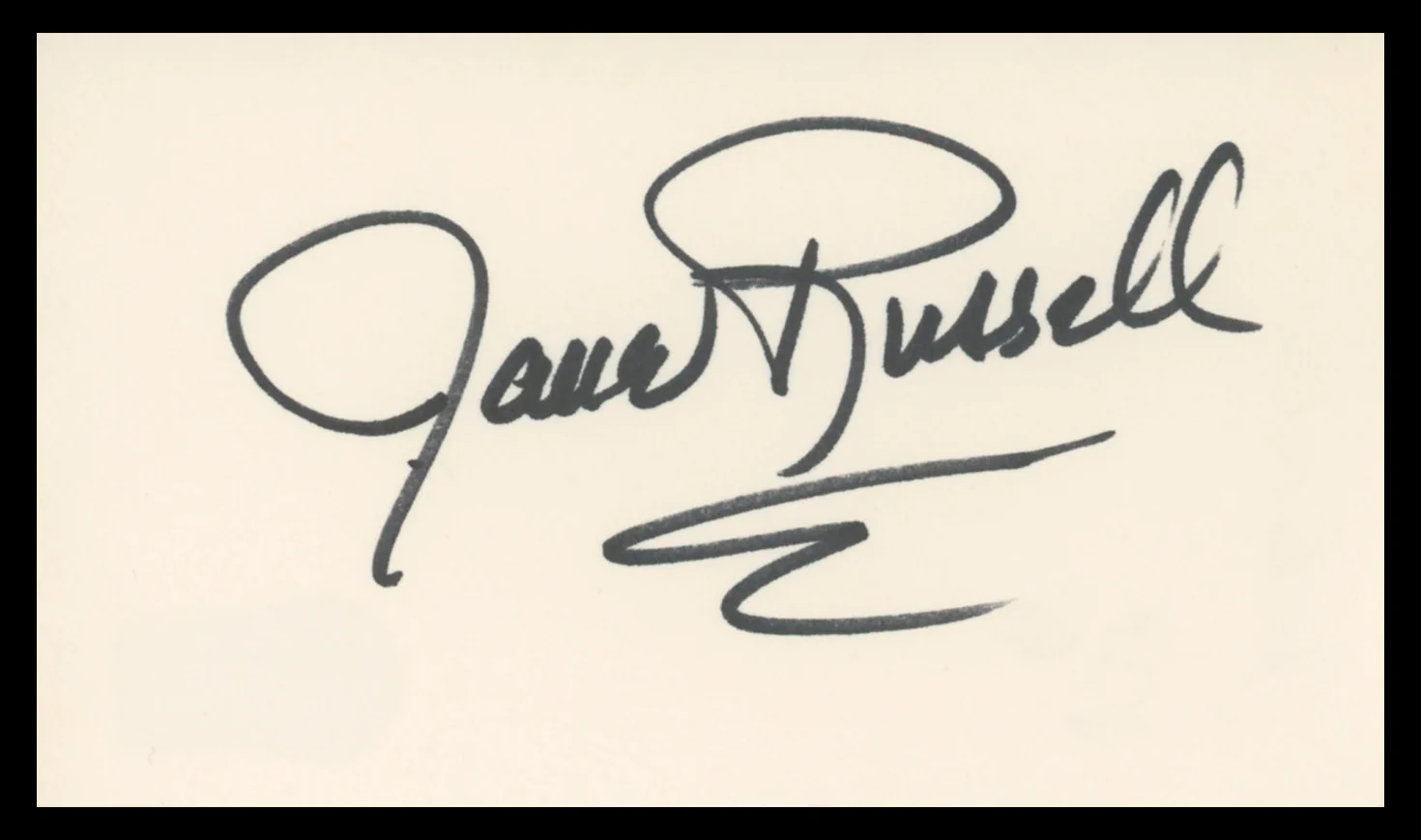 Jane Russell Gentlemen Prefer Blondes Signed 3x5 Index Card BAS #BV03147