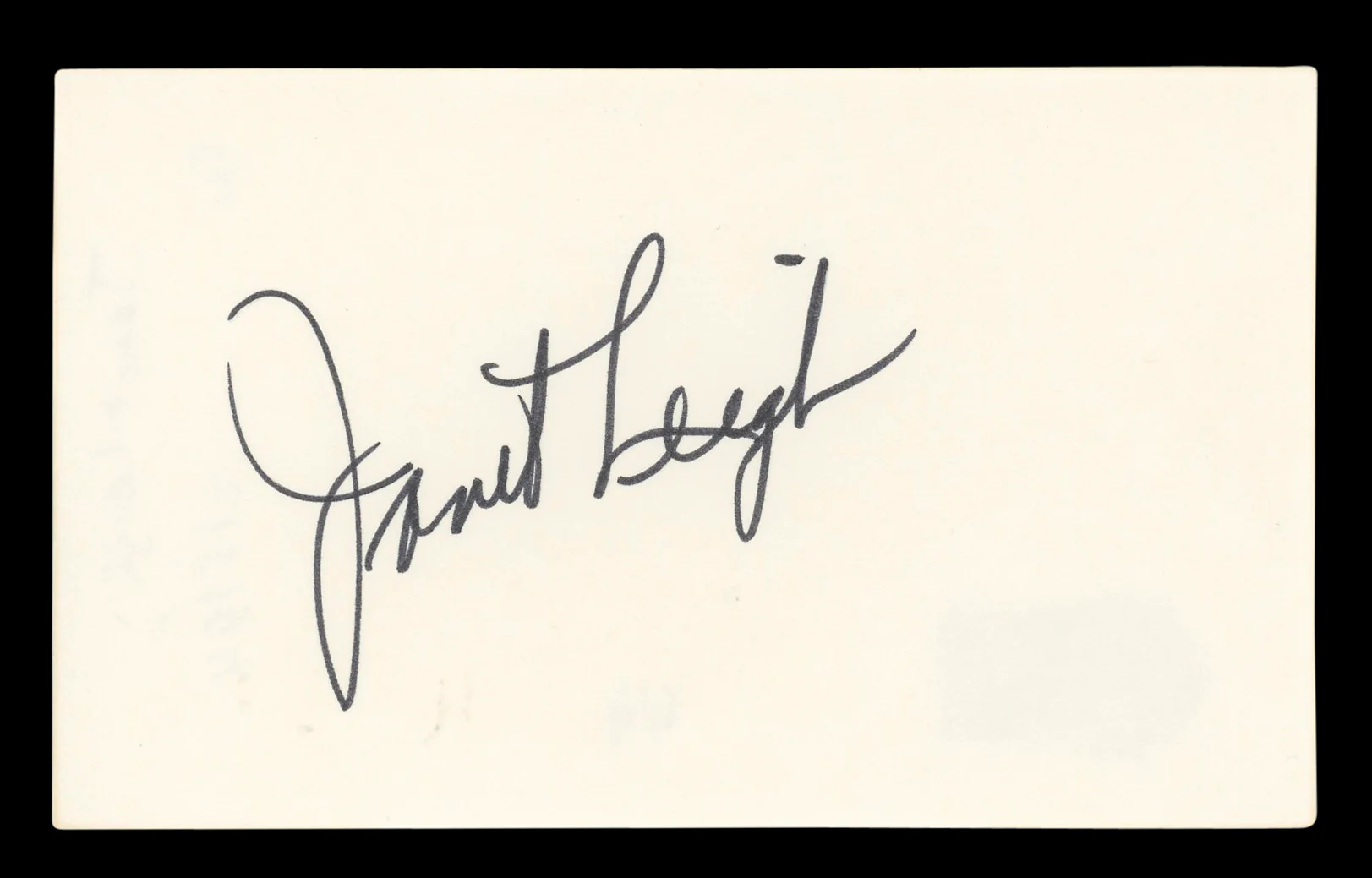 Janet Leigh Psycho Authentic Signed 3x5 Index Card Autographed BAS #BL96426 - Image 2