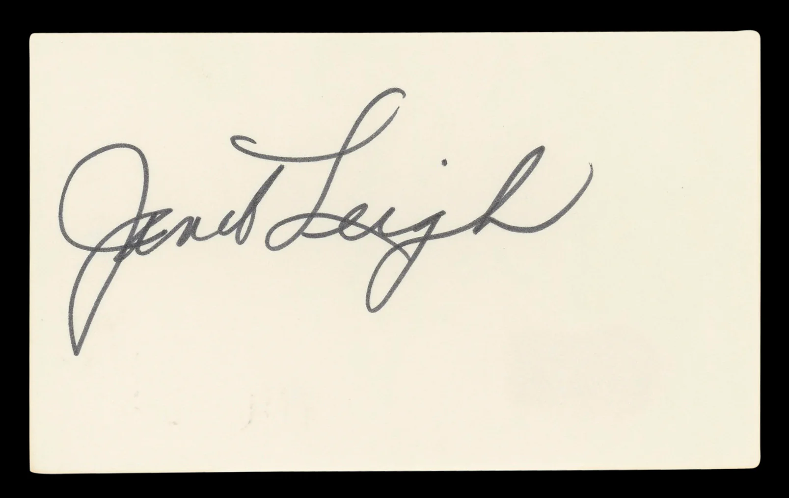 Janet Leigh Psycho Authentic Signed 3x5 Index Card Autographed BAS #BL96427 - Image 2