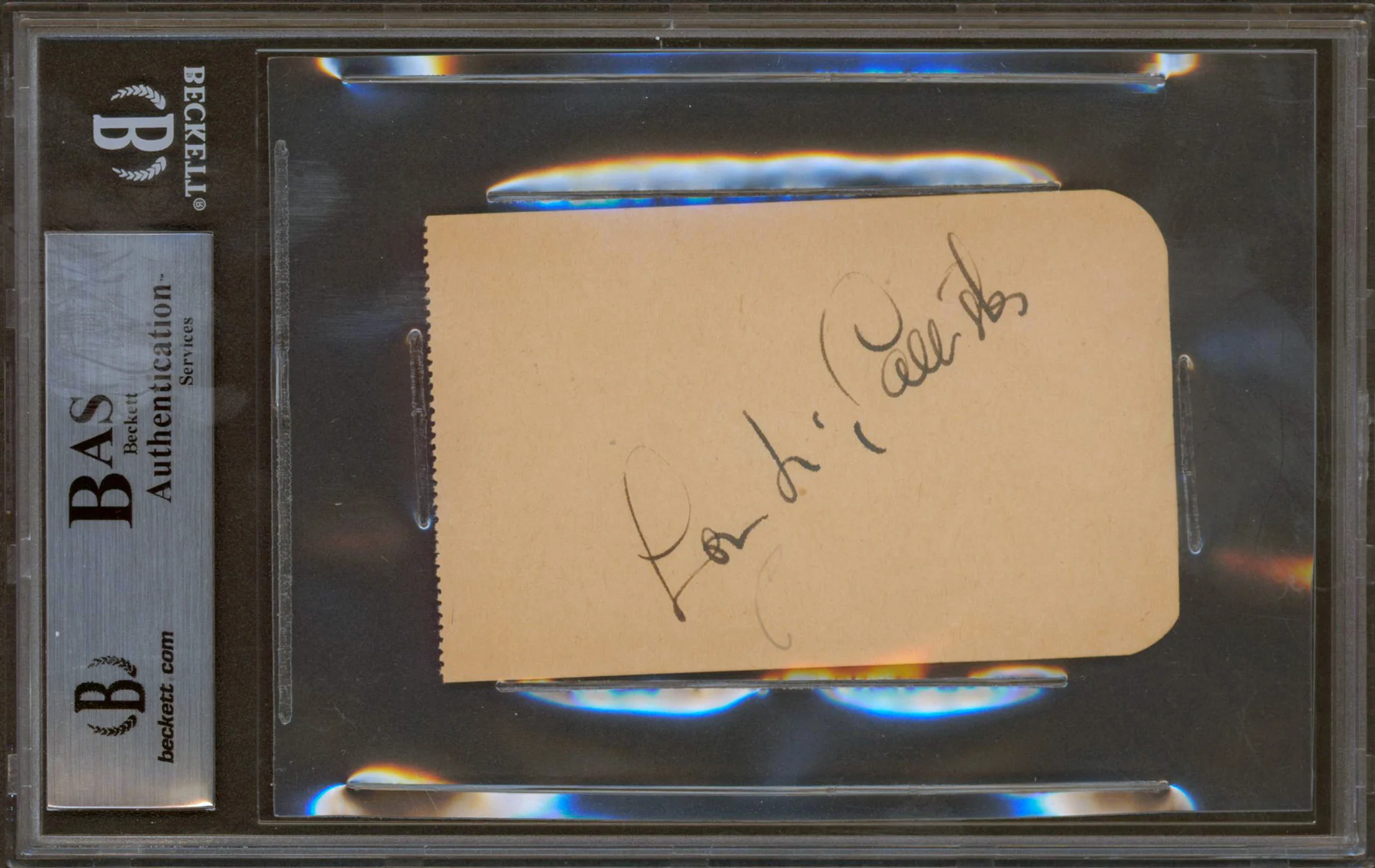 Janis Paige Silk Stockings Authentic Signed 2.4x3.85 Album Page BAS Slabbed - Image 3