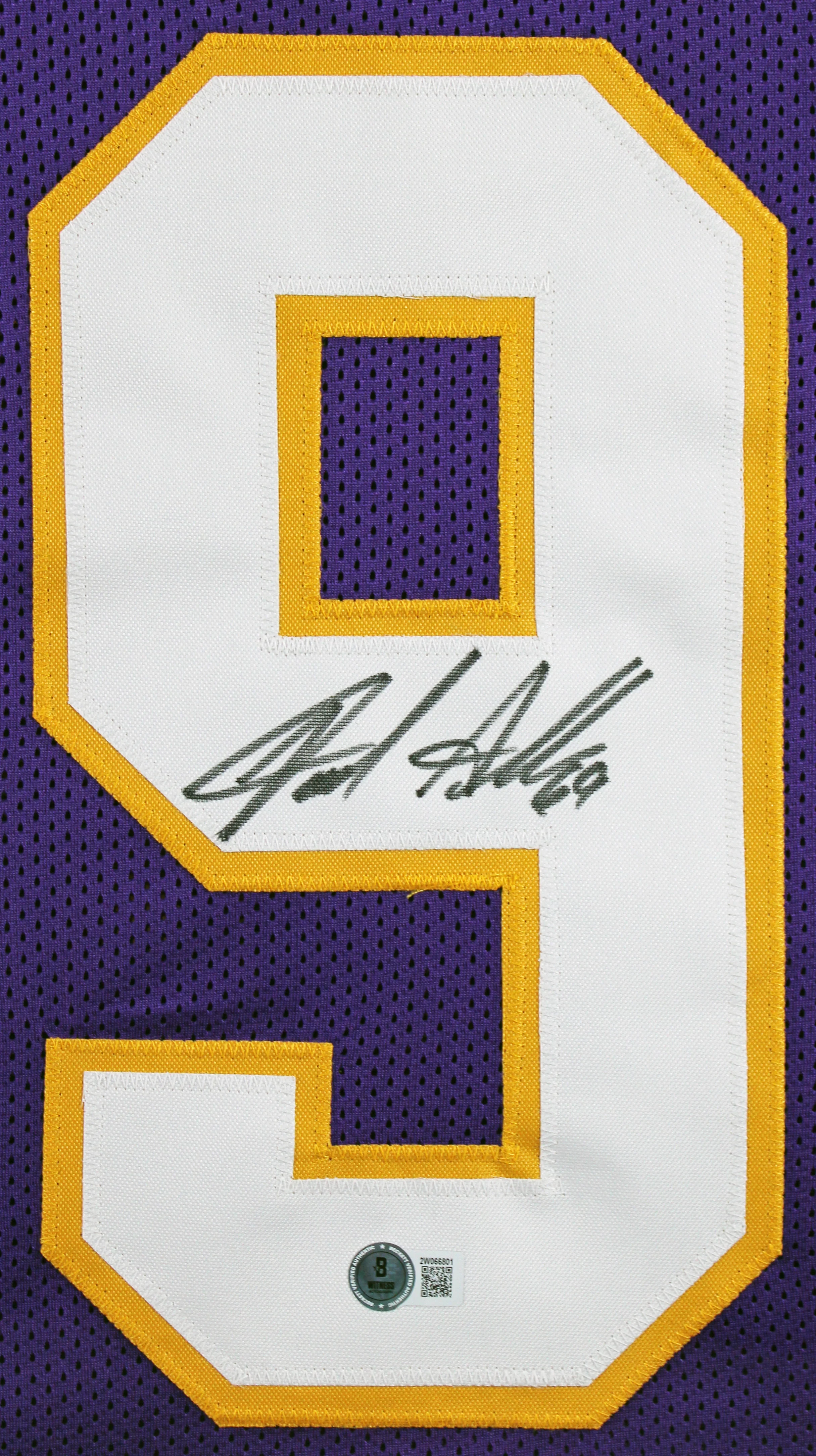 Jared Allen Authentic Signed Purple Pro Style Framed Jersey BAS Witnessed - Image 3