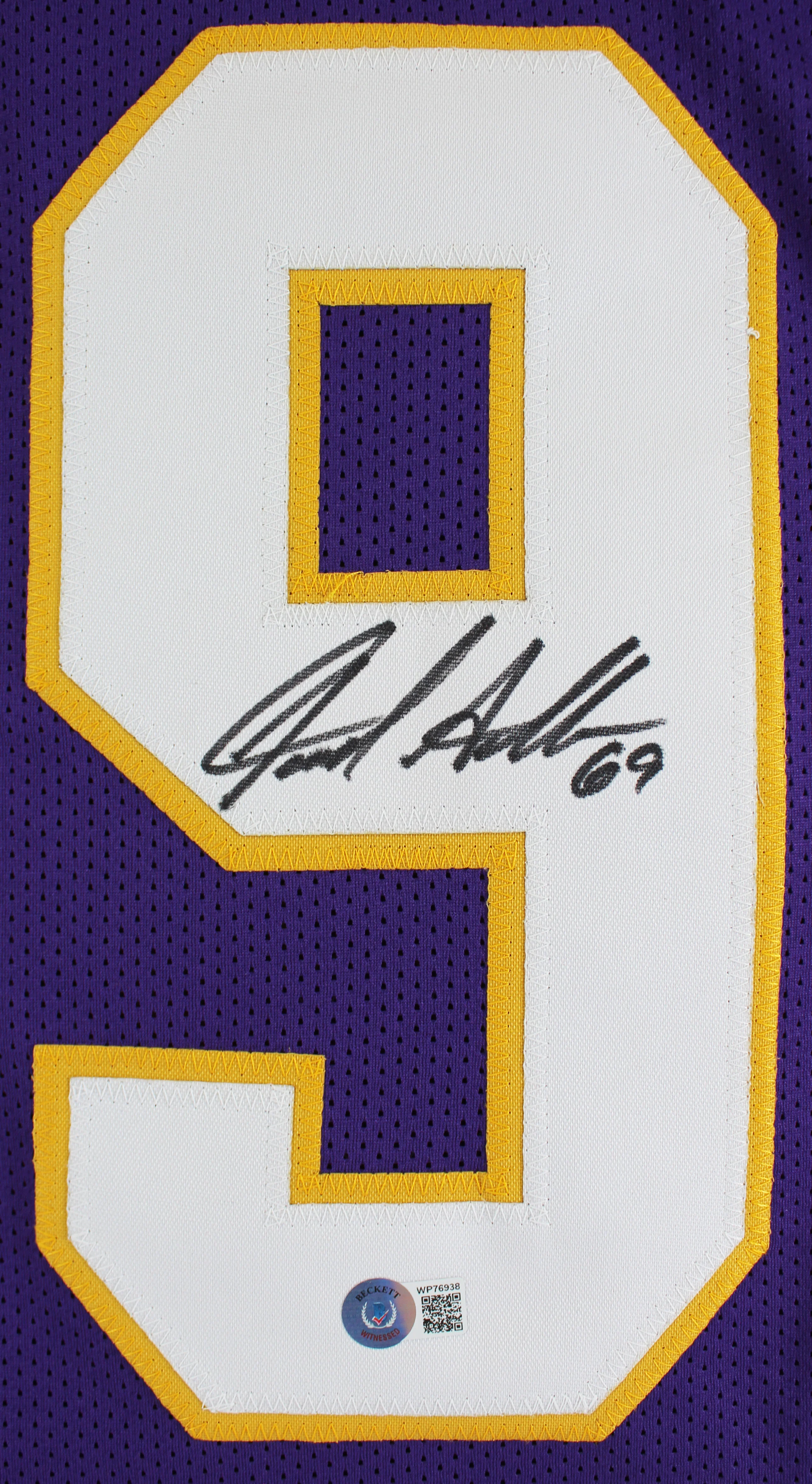 Jared Allen Authentic Signed Purple Pro Style Jersey Autographed BAS Witnessed - Image 3