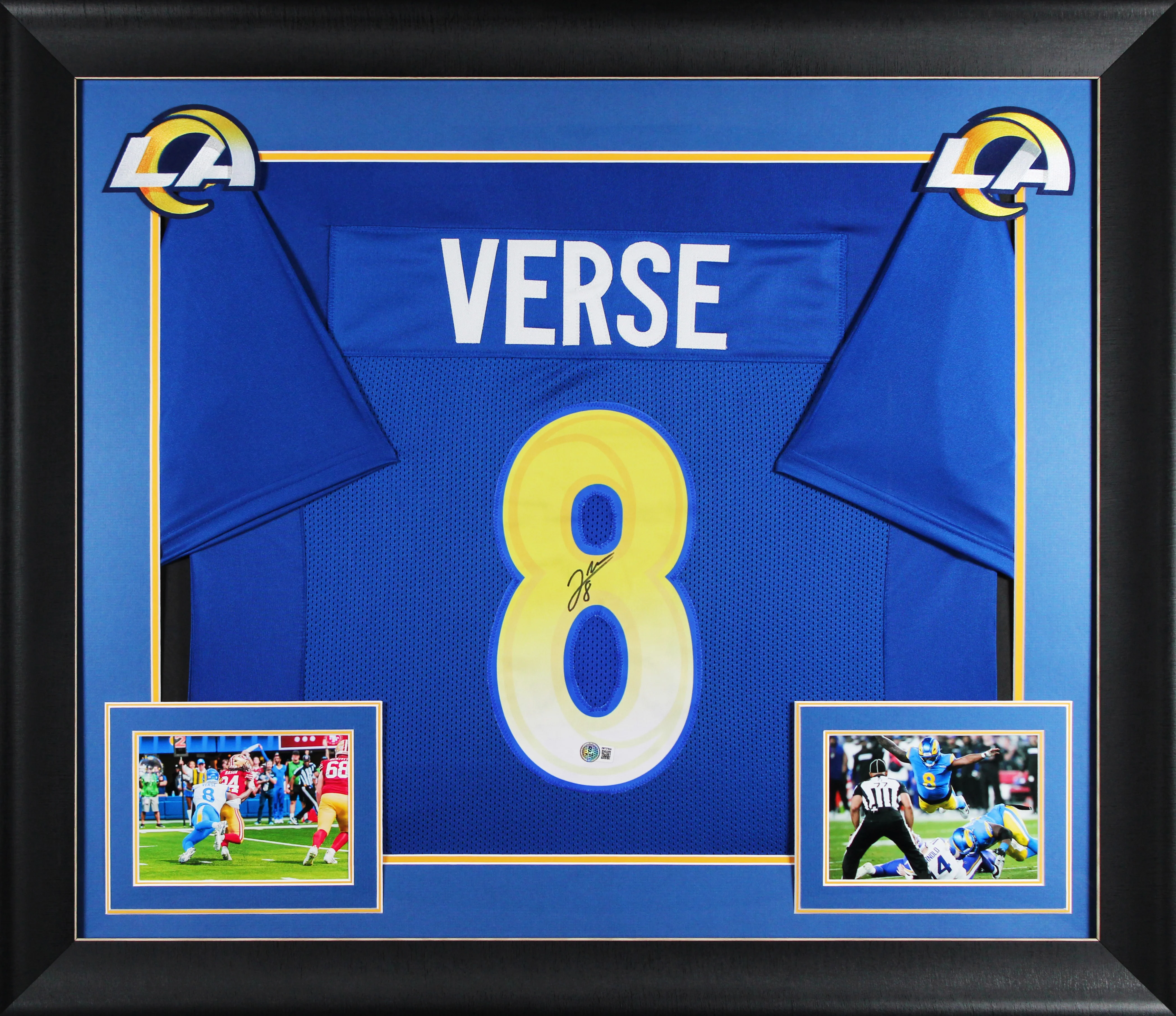 Jared Verse Authentic Signed Blue Pro Style Framed Jersey BAS Witnessed 2 - Image 2