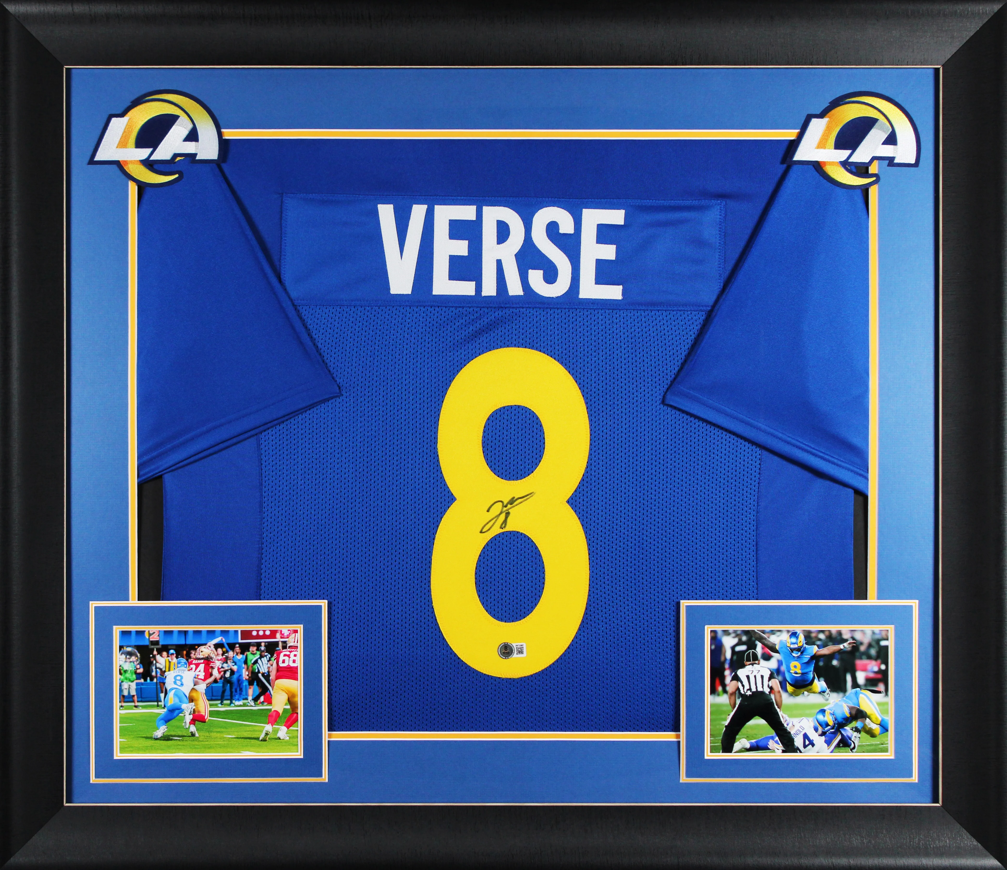 Jared Verse Authentic Signed Blue Pro Style Framed Jersey BAS Witnessed - Image 2