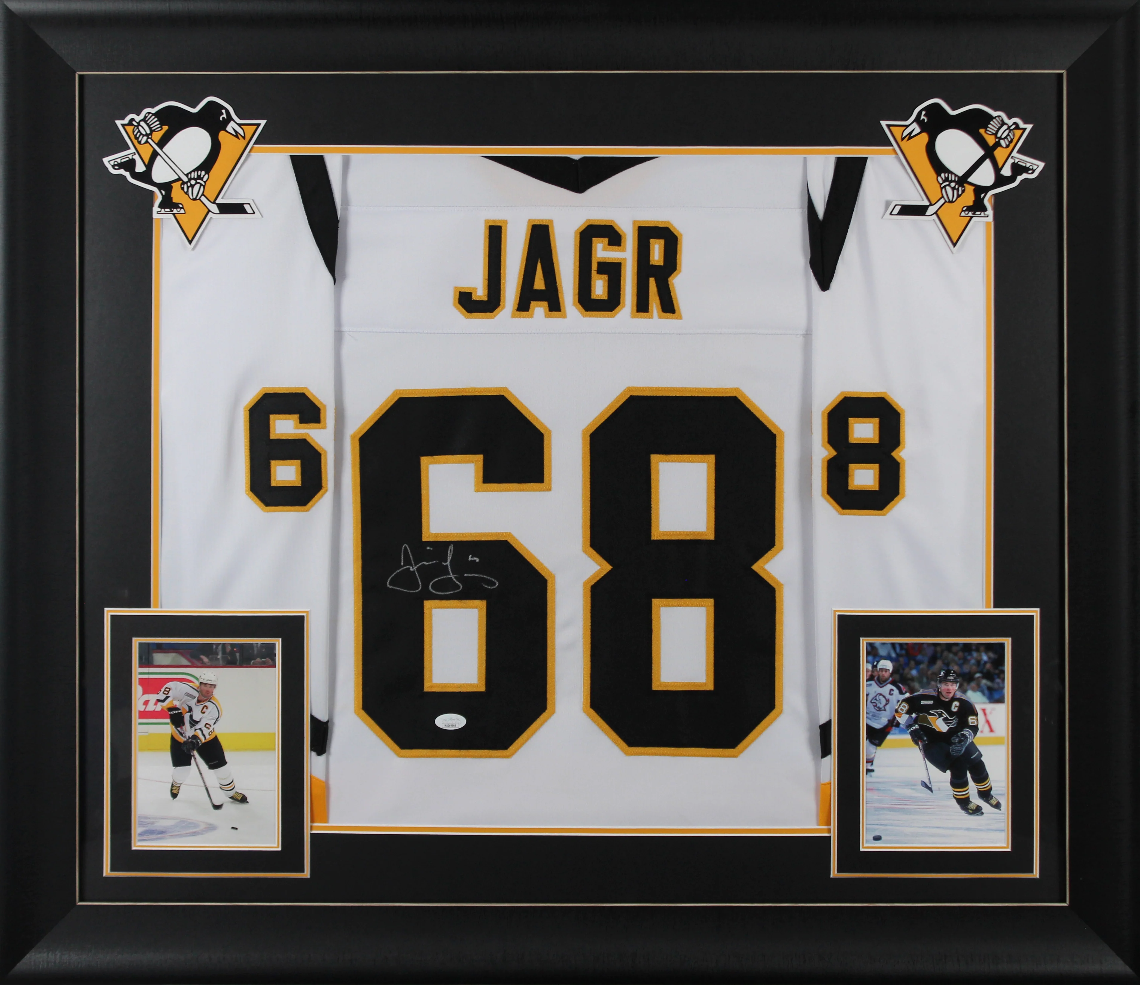 Jaromir Jagr Authentic Signed White Pro Style Framed Jersey Autographed JSA - Image 2