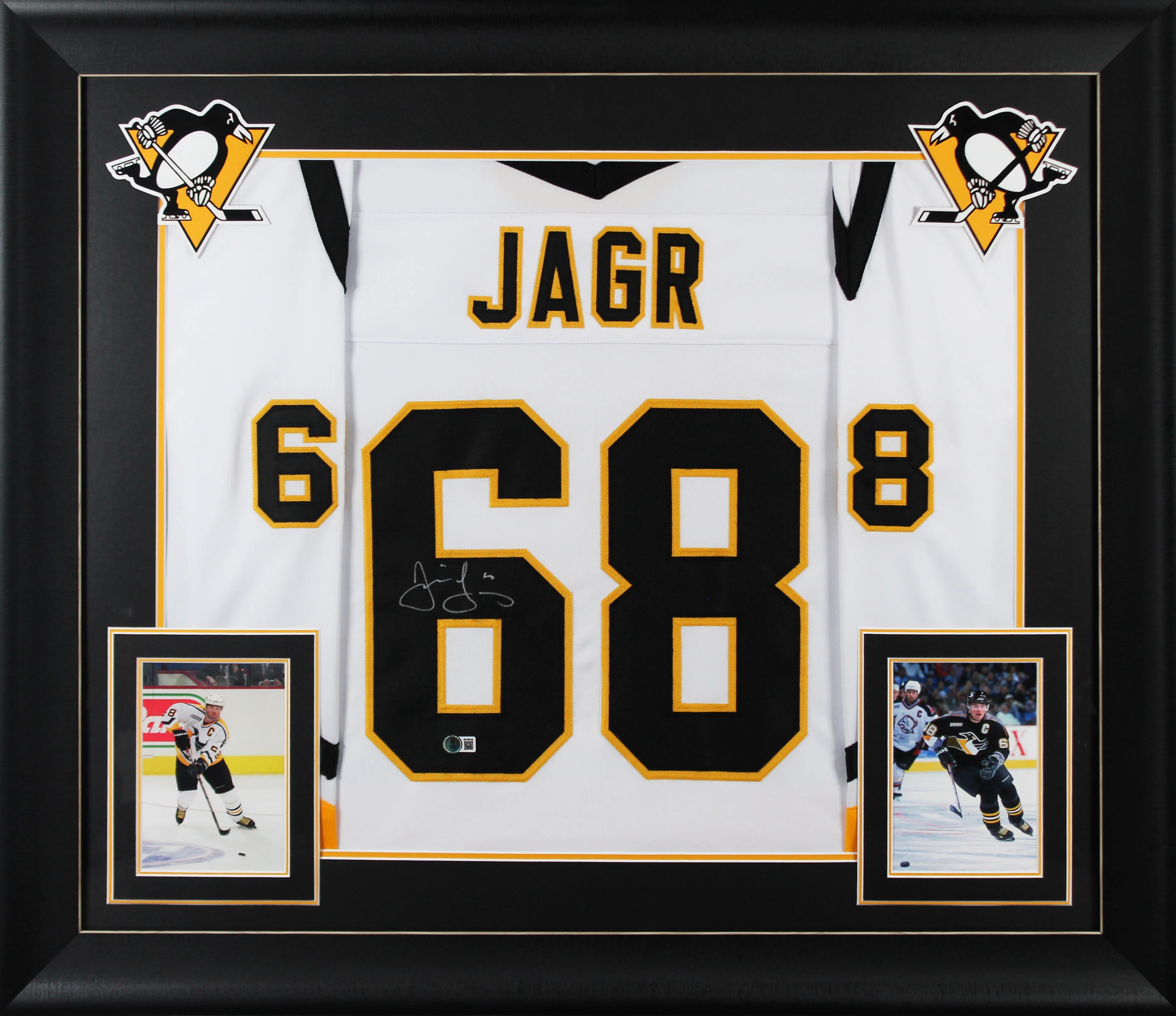 Jaromir Jagr Authentic Signed White Pro Style Framed Jersey BAS Witnessed - Image 2