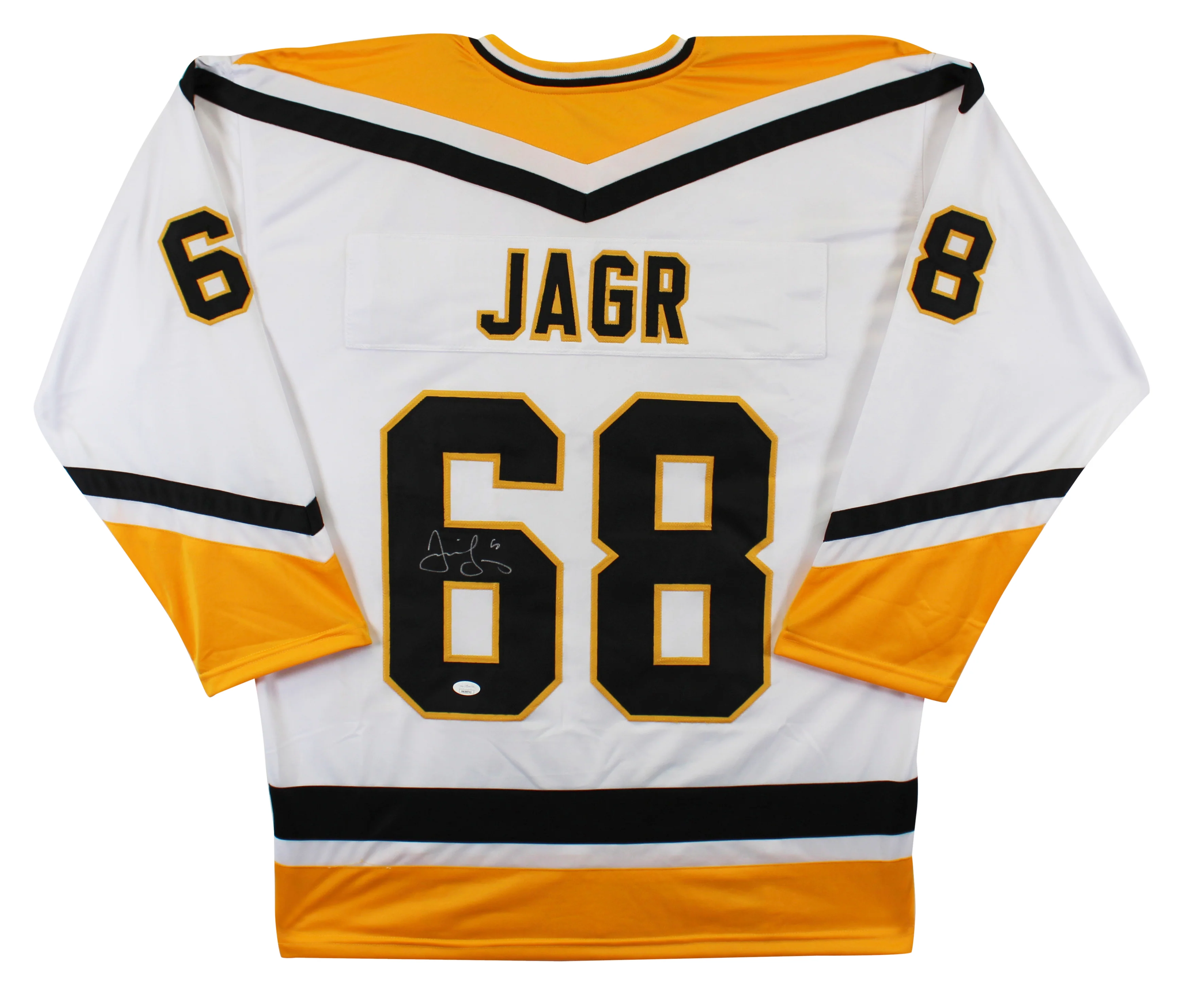 Jaromir Jagr Authentic Signed White Pro Style Jersey Autographed JSA - Image 2