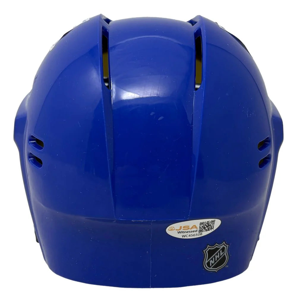 Jaromir Jagr Signed New York Rangers Blue Mini Helmet JSA QR - Image 3