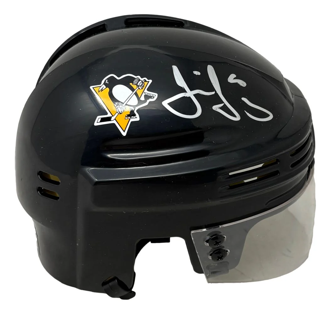 Jaromir Jagr Signed Pittsburgh Penguins Black Mini Helmet JSA QR