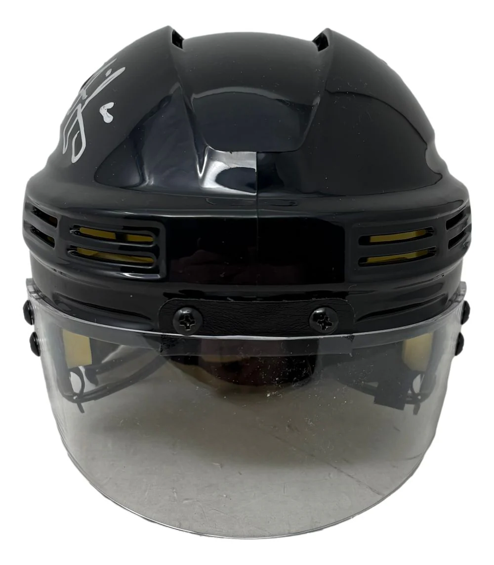 Jaromir Jagr Signed Pittsburgh Penguins Throwback Mini Helmet JSA QR - Image 2