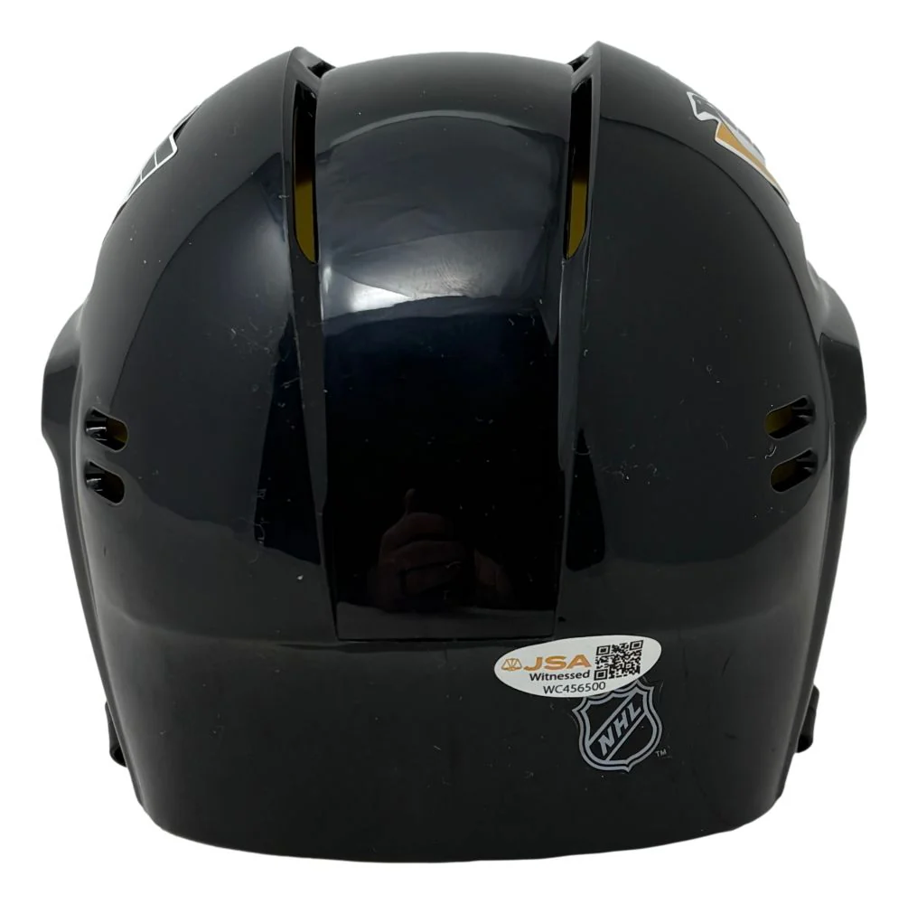 Jaromir Jagr Signed Pittsburgh Penguins Throwback Mini Helmet JSA QR - Image 3