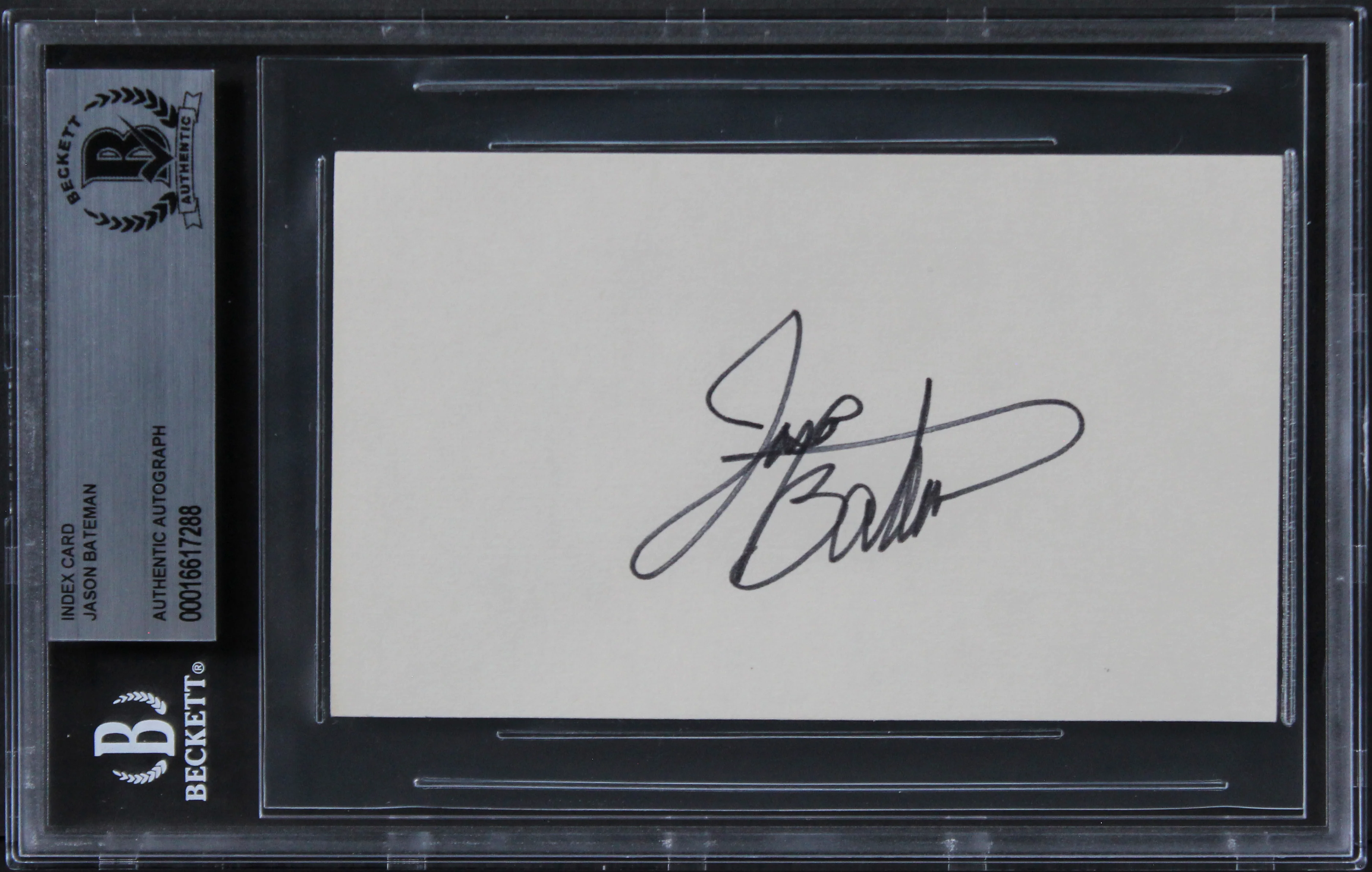 Jason Bateman Ozark Authentic Signed 3x5 Index Card Autographed BAS Slabbed