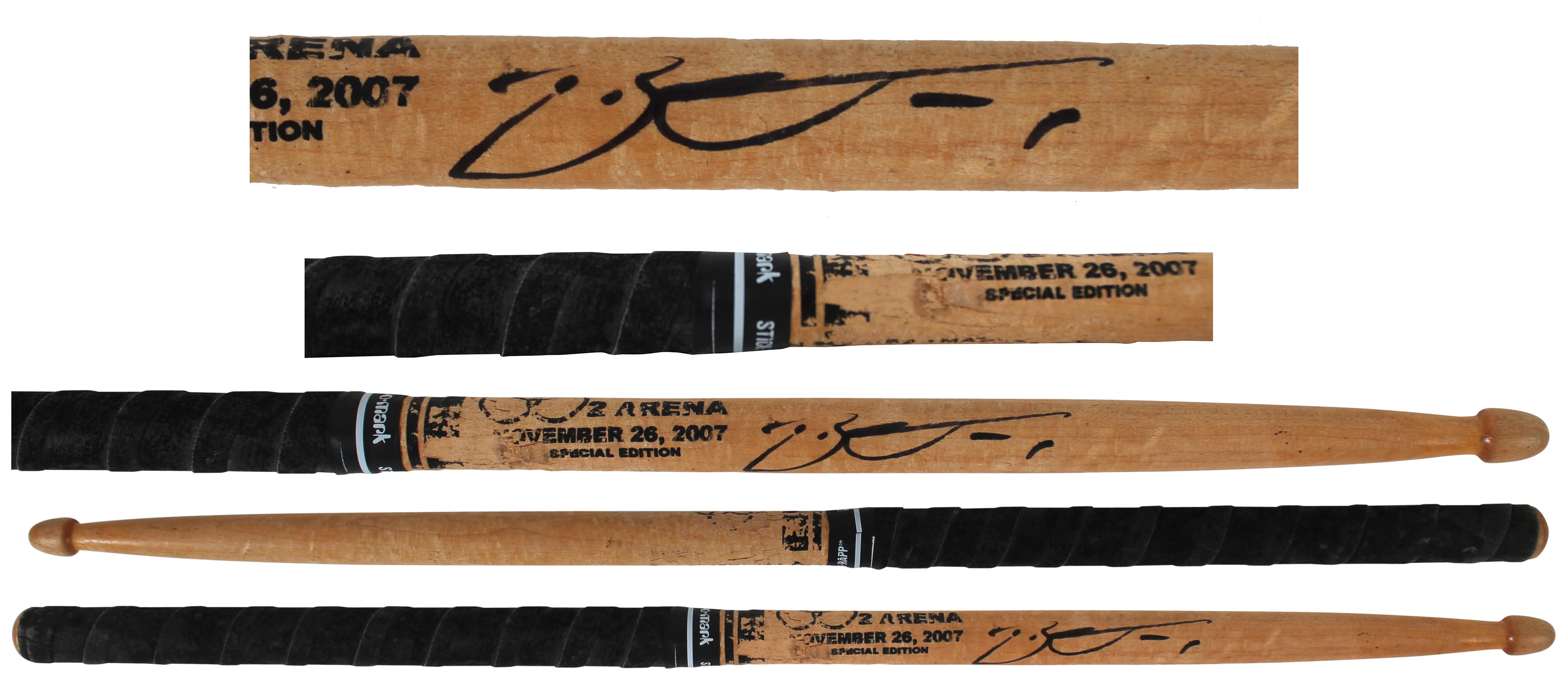 Jason Bonham Led Zeppelin Signed 12/10/2007 O2 Arena Stage Used Drumstick BAS - Image 3