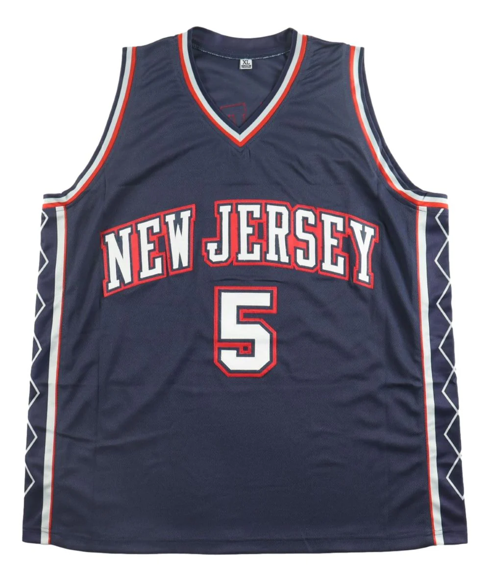 Jason Kidd New Jersey Signed Navy Basketball Jersey BAS - Image 3