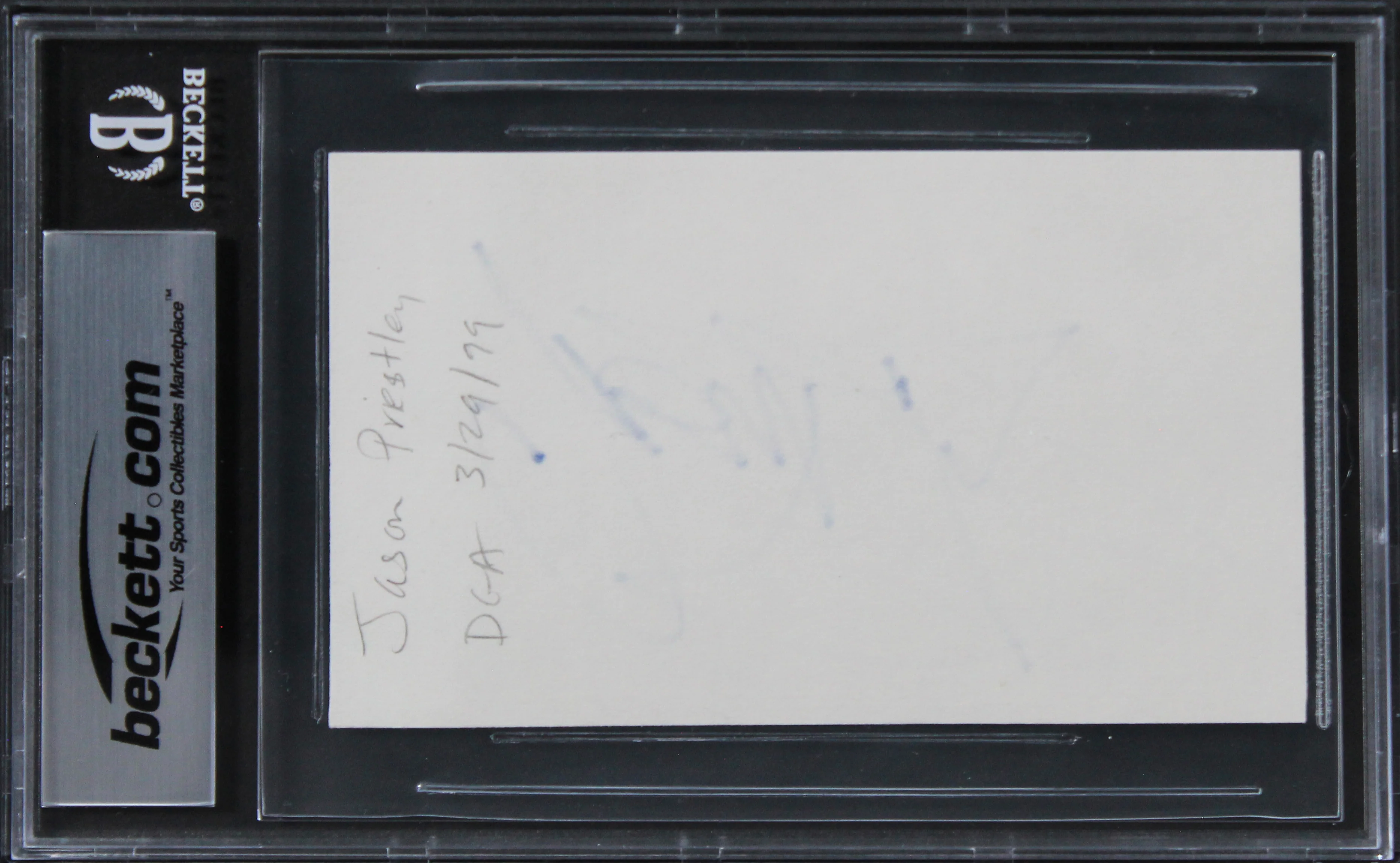 Jason Priestley Beverly Hills, 90210 Signed 3x5 Index Card BAS Slabbed 2 - Image 3