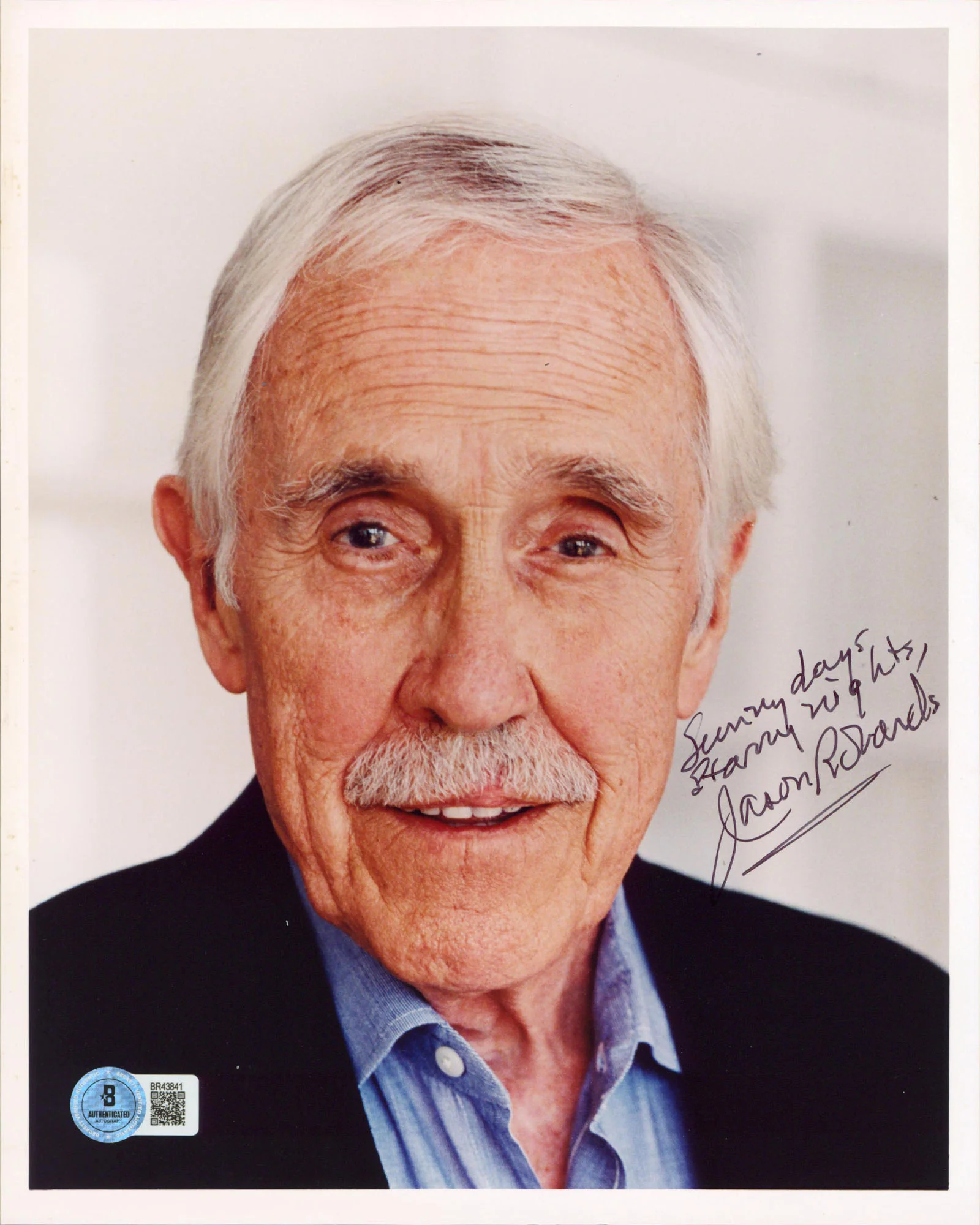 Jason Robards After The Fall "Sunny Days Stormy Nights" Signed 8x10 Photo BAS
