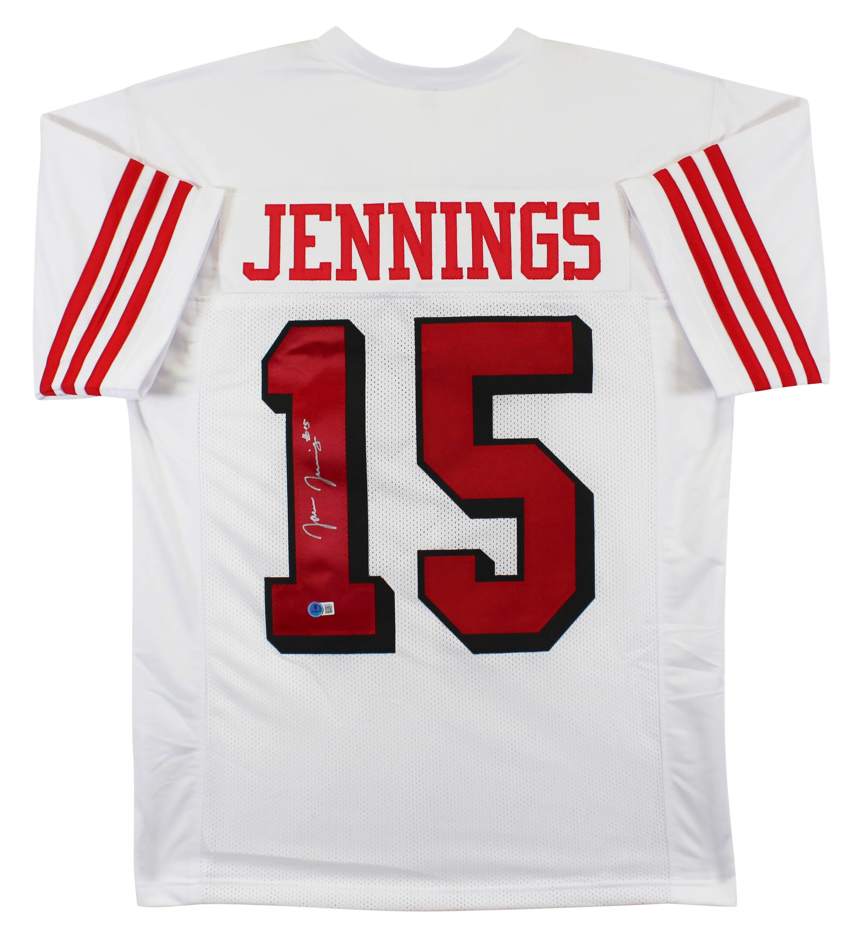 Jauan Jennings Authentic Signed White Pro Style Jersey w/ Dropshadow BAS - Image 2