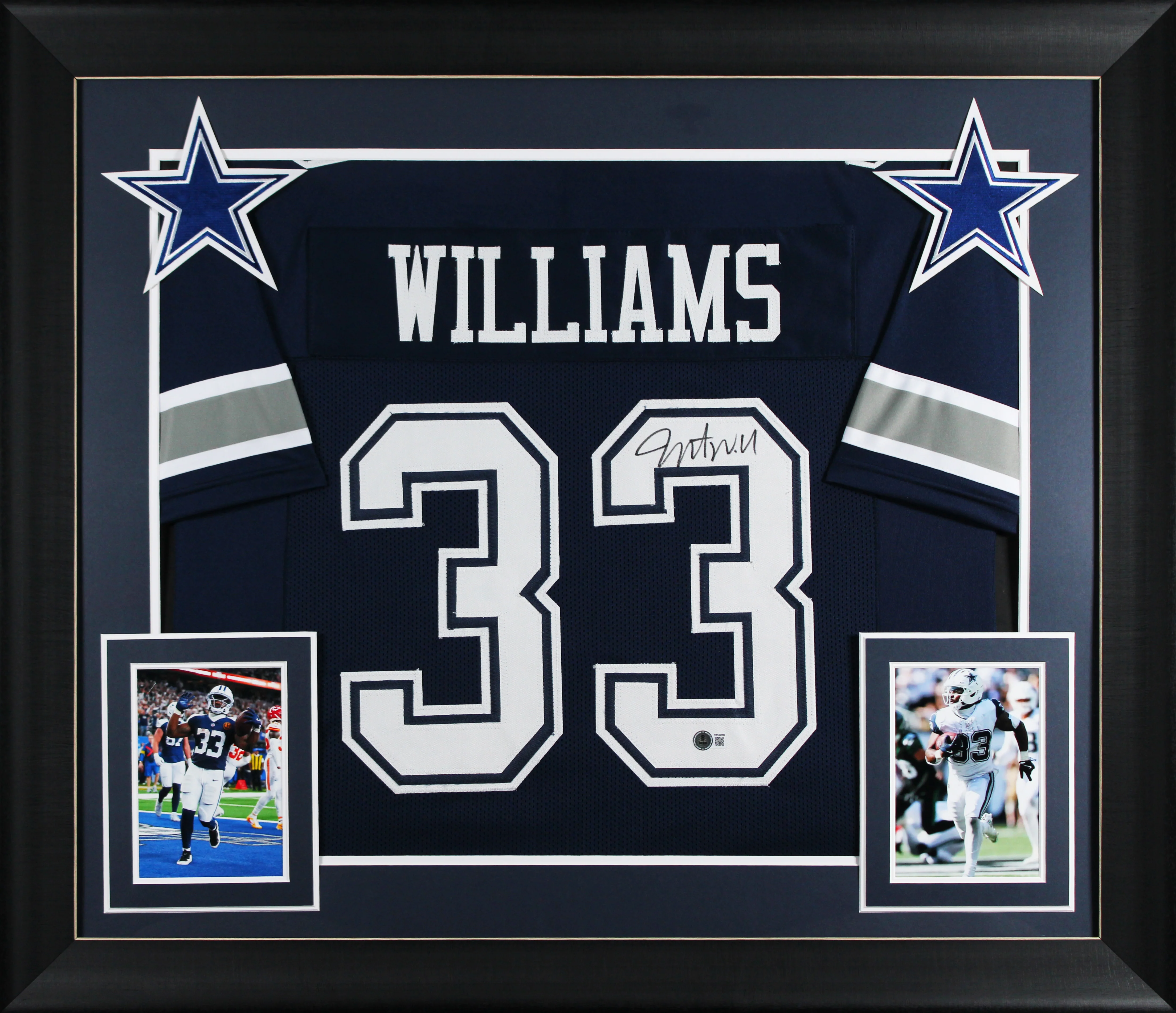 Javonte Williams Authentic Signed Navy Pro Style Framed Jersey BAS Witnessed - Image 2