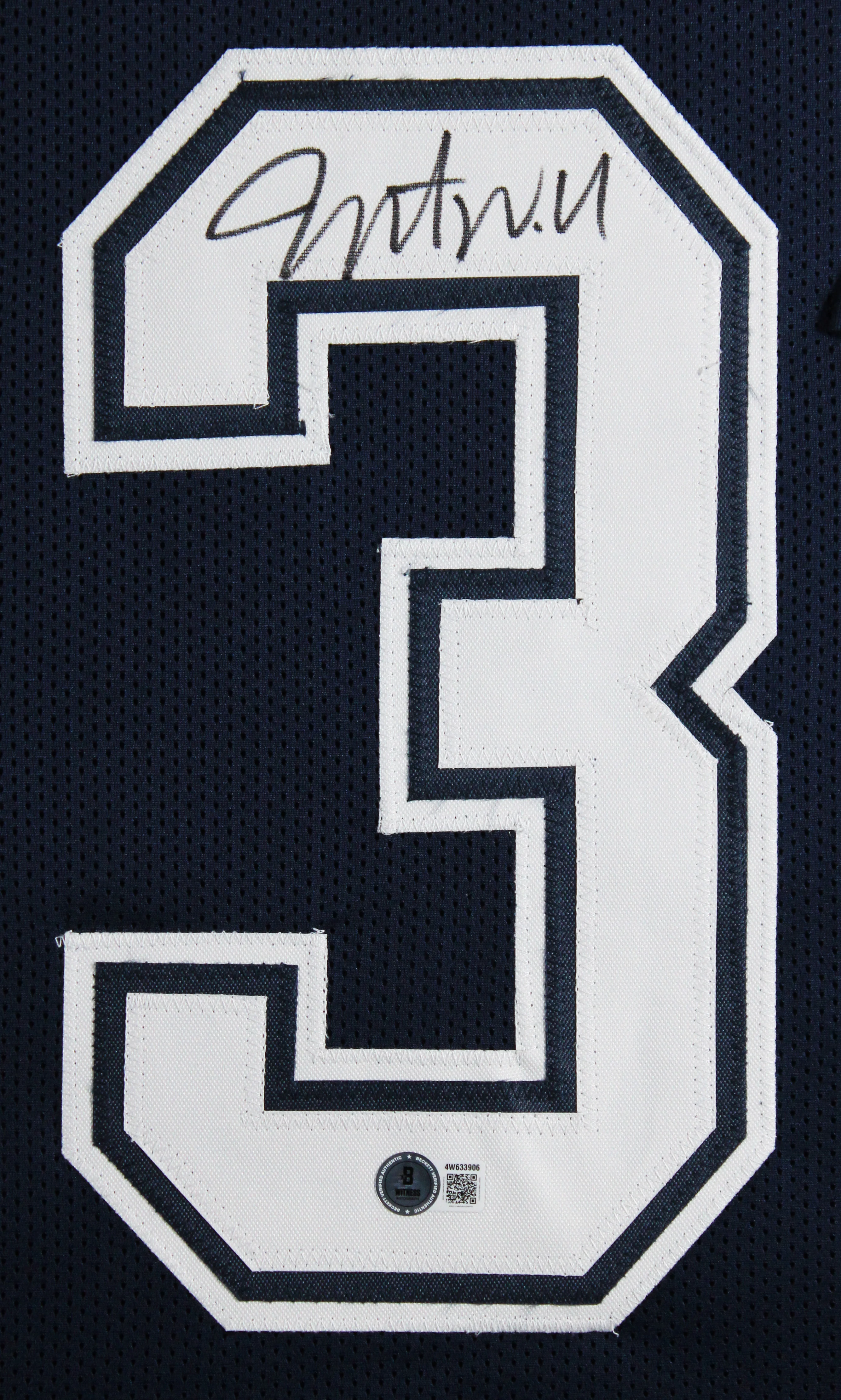 Javonte Williams Authentic Signed Navy Pro Style Framed Jersey BAS Witnessed - Image 3
