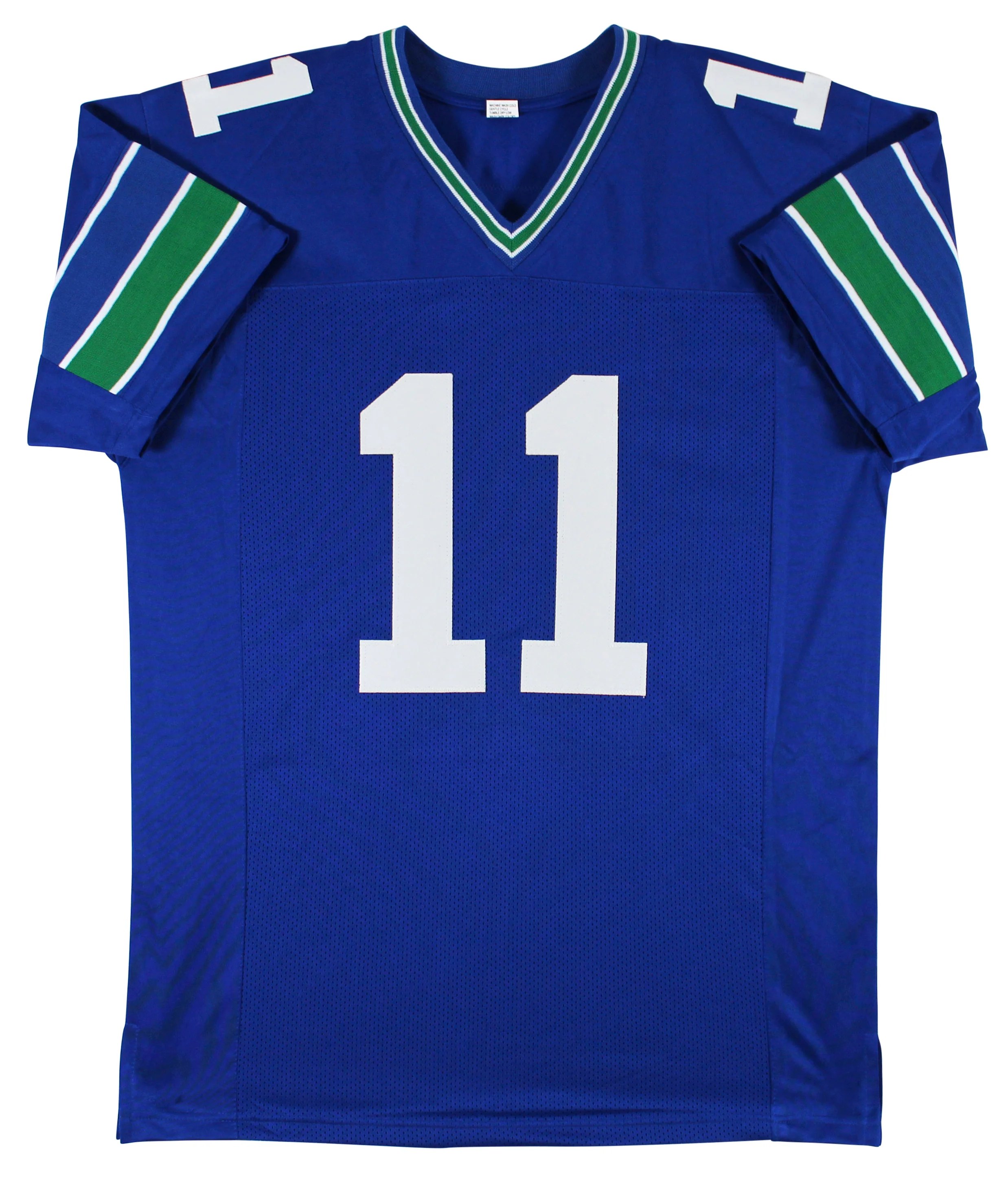 Jaxon Smith-Njigba Authentic Signed Blue Throwback Pro Style Jersey BAS - Image 4