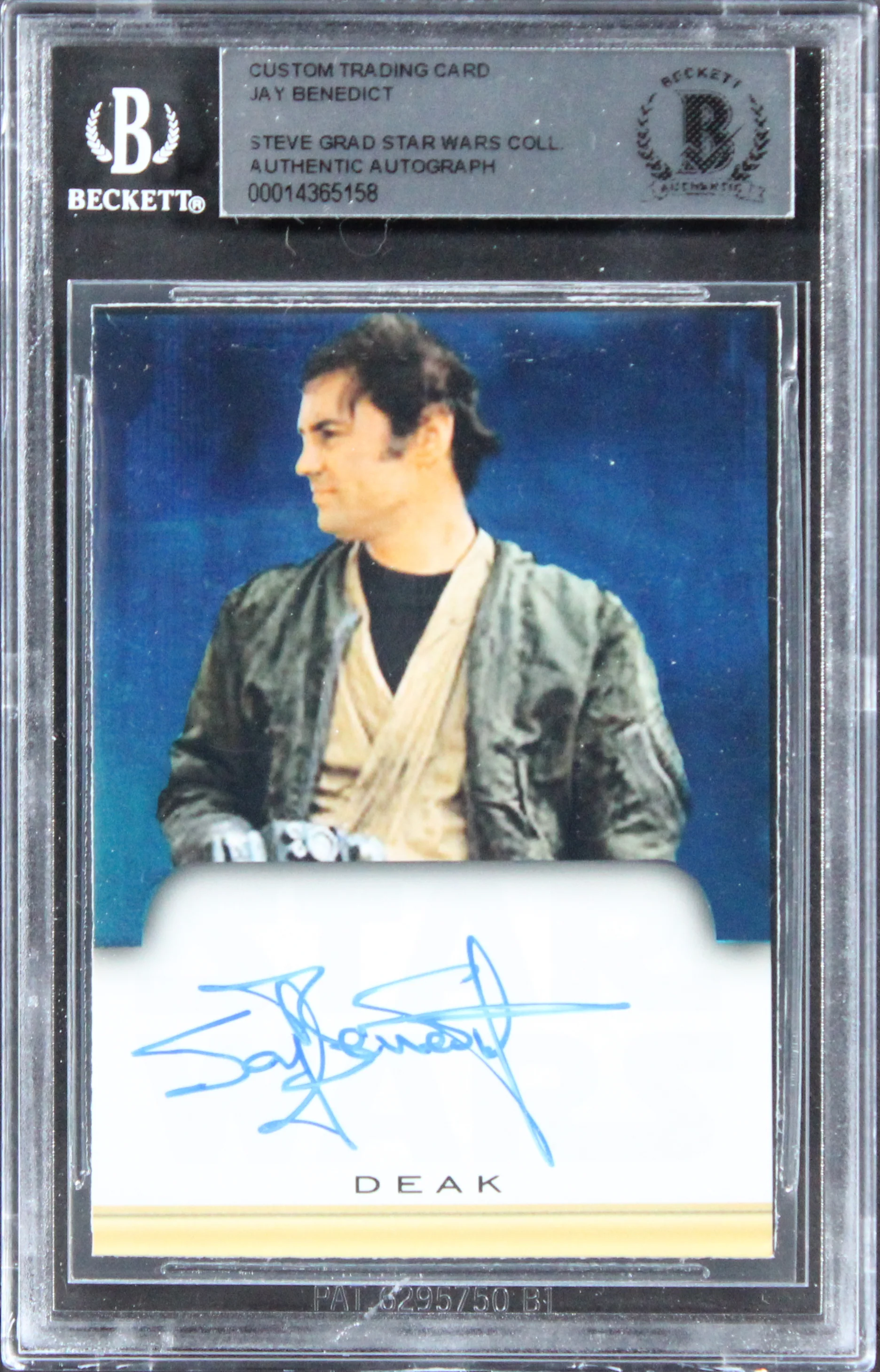 Jay Benedict Star Wars Authentic Signed Custom Trading Card BAS Slabbed - Image 2