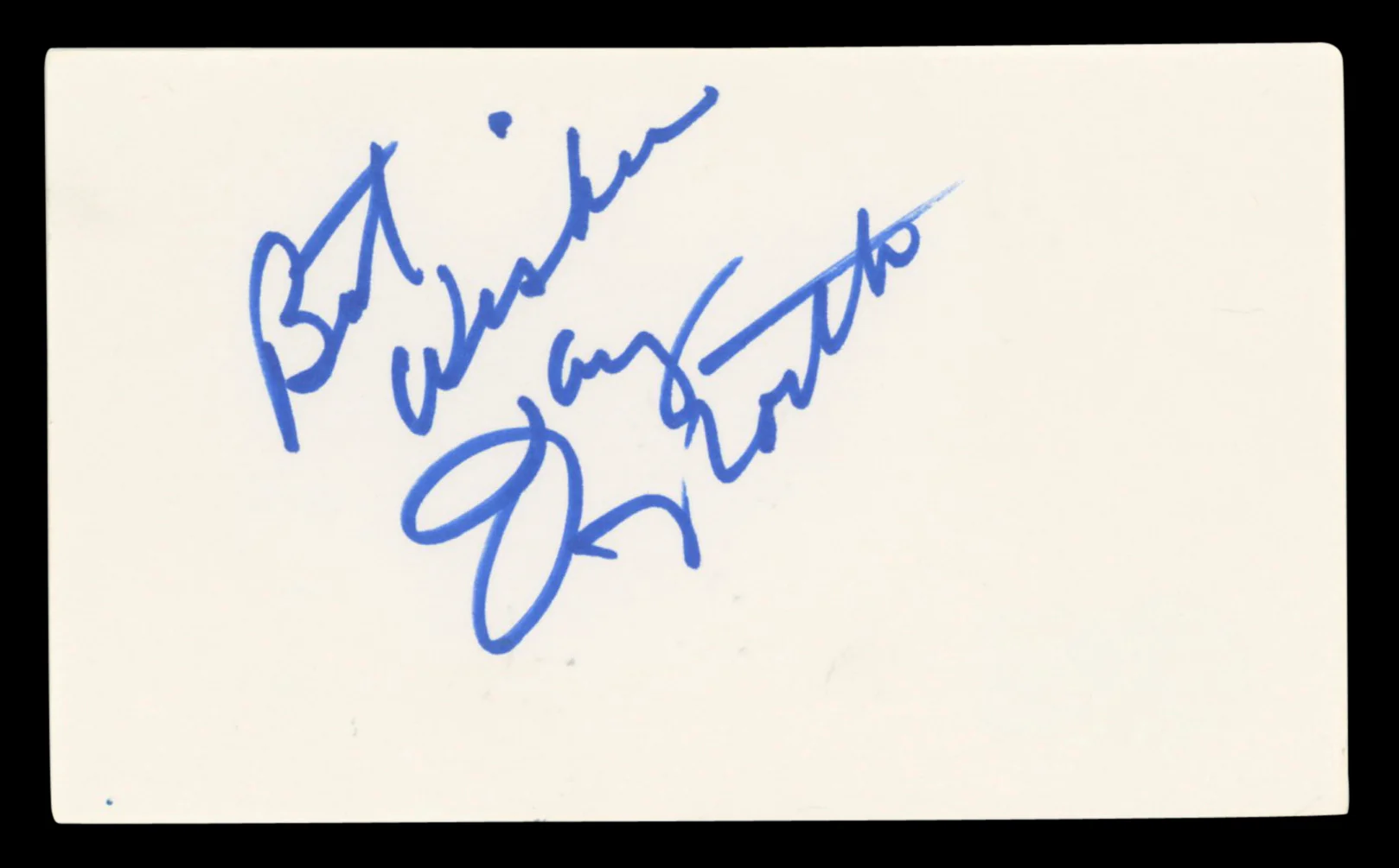 Jay North Dennis the Menace "Best Wishes" Signed 3x5 Index Card BAS #BV03479
