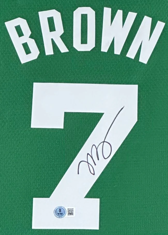 Jaylen Brown Signed Framed Boston Celtics Nike Swingman Jersey BAS - Image 2