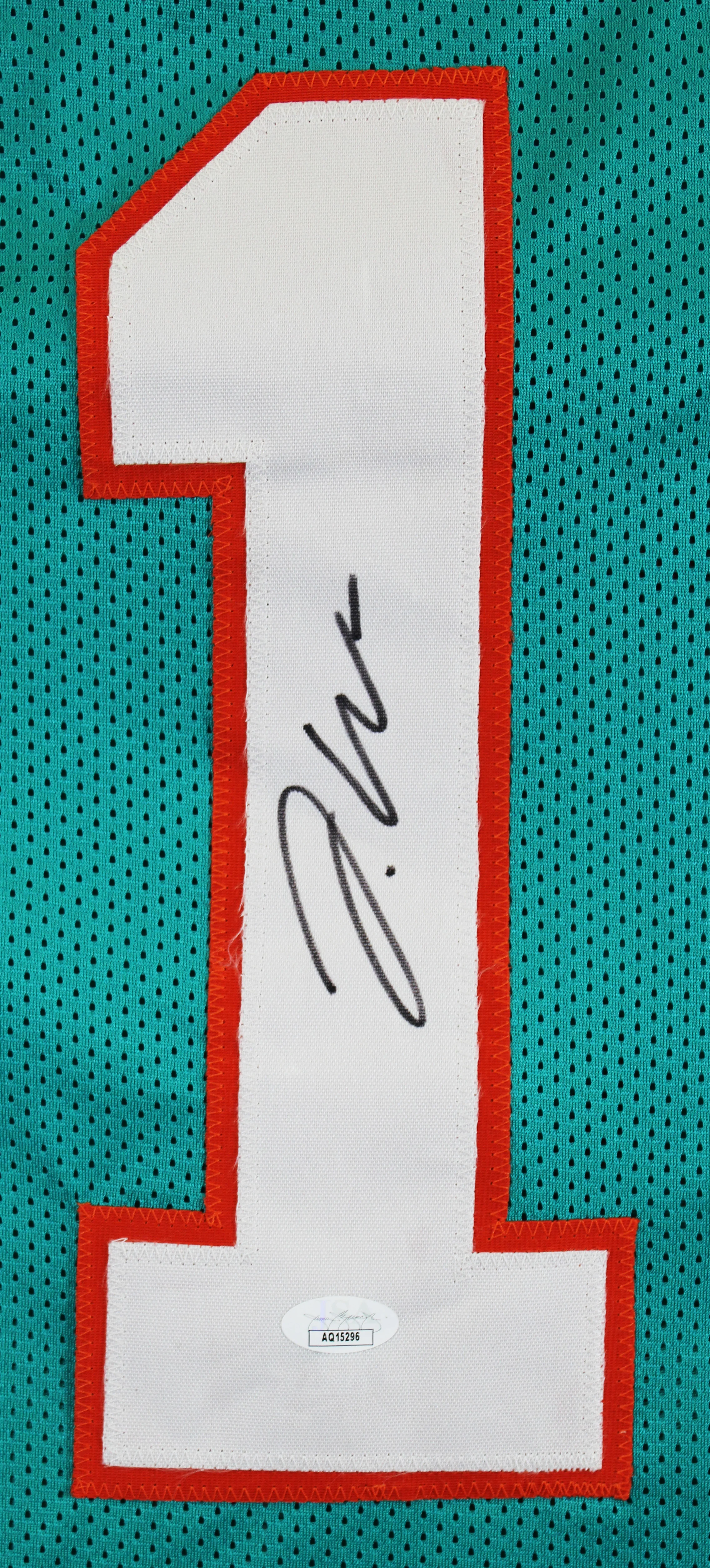 Jaylen Waddle Authentic Signed Teal Pro Style Jersey Autographed JSA - Image 3