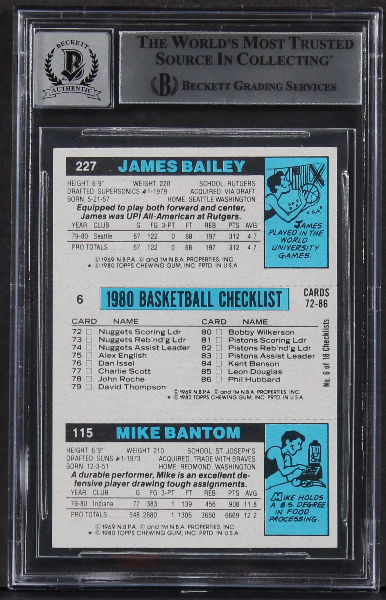 Jazz Adrian Dantley "HOF 2008" Signed 1980 Topps #34 Card Auto 10! BAS Slabbed 2 - Image 3