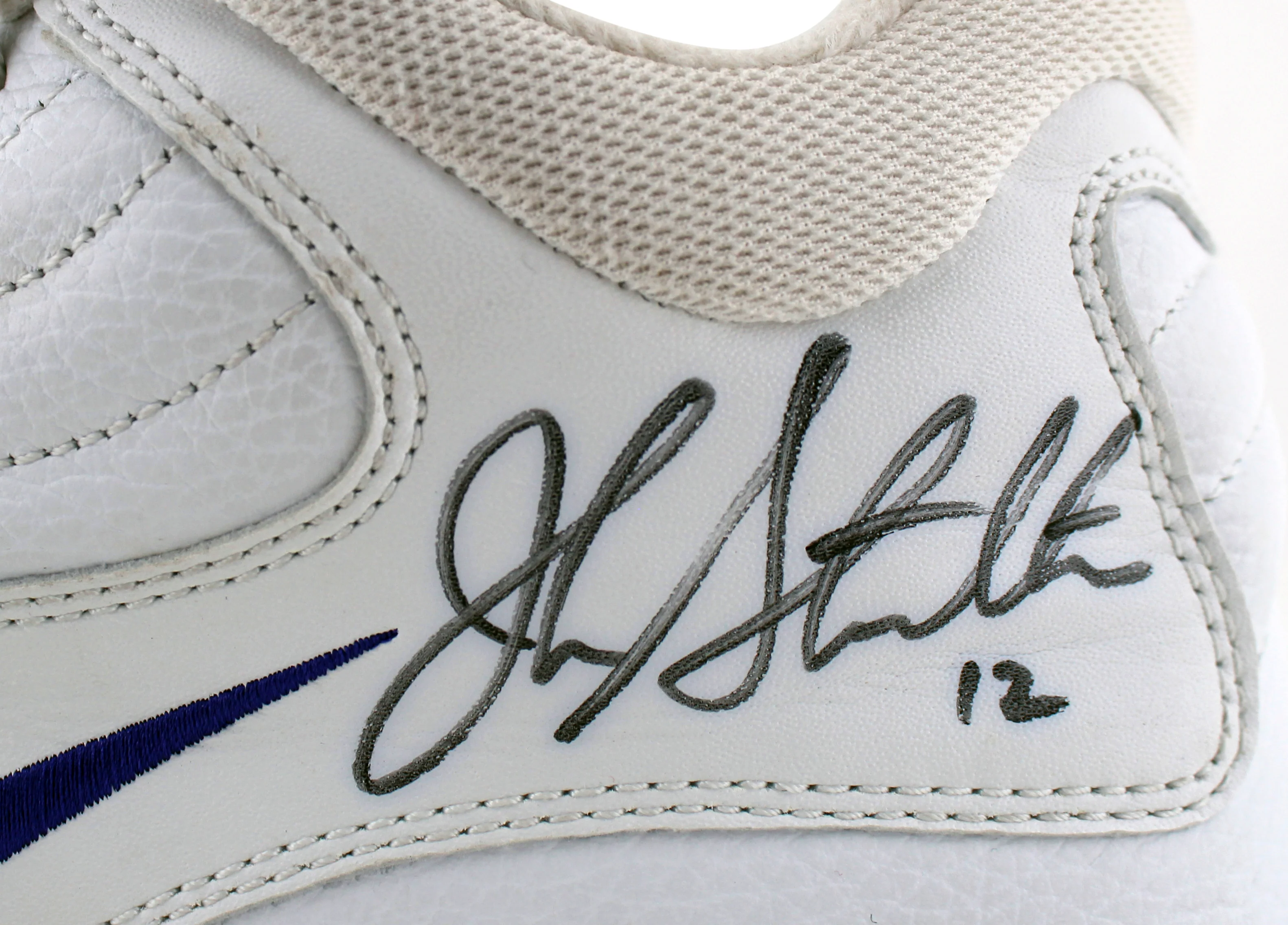 Jazz John Stockton Authentic Signed Game Used Nike Size 12.5 Shoes BAS #AA03719 - Image 4