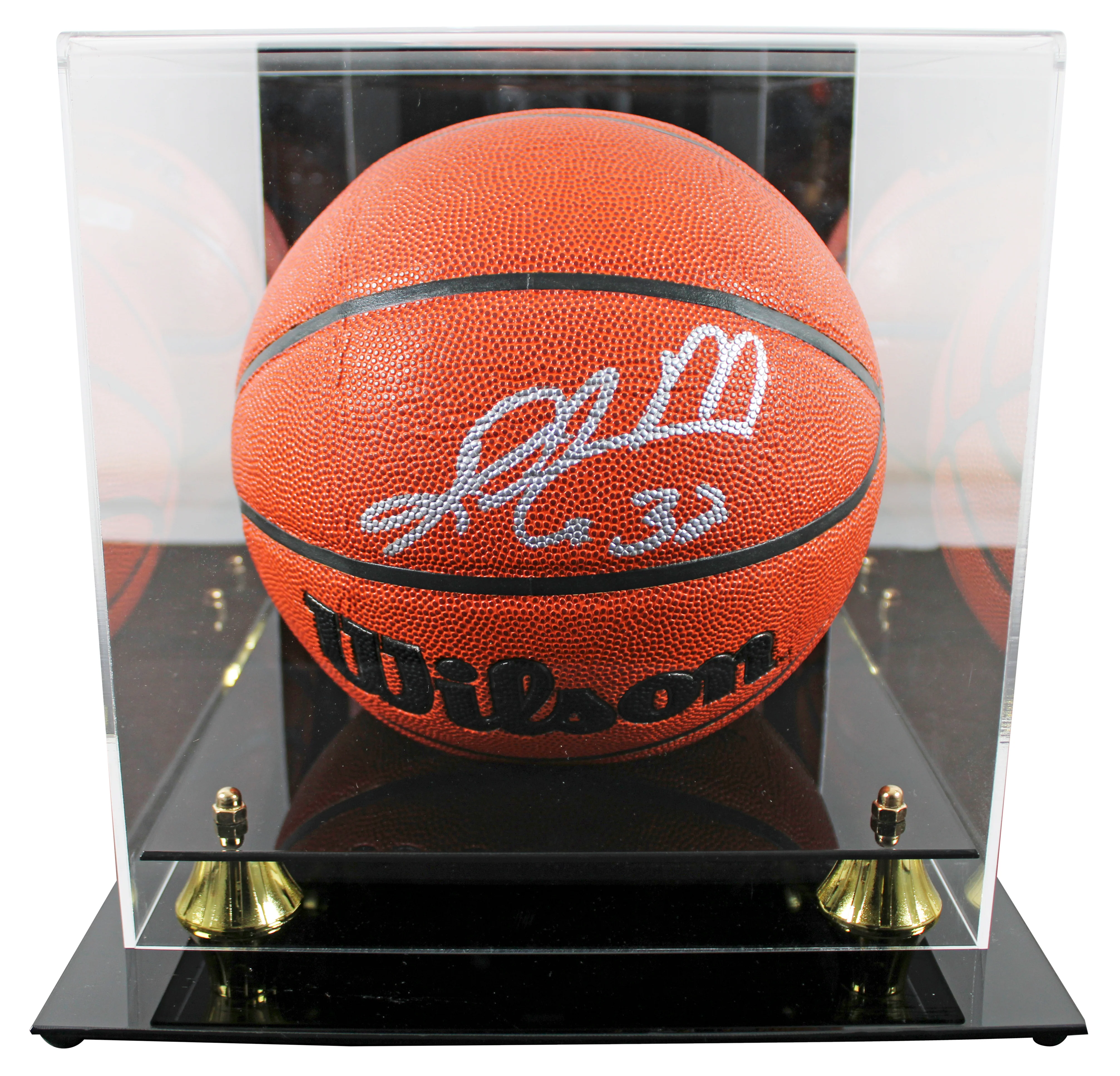 Jazz Karl Malone Authentic Signed Wilson Basketball w/ Case BAS Witnessed - Image 2
