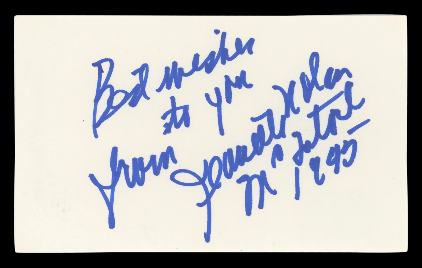 Jeanette Nolan Man Who Shot Liberty Valance Signed 3x5 Index Card BAS #BL98796 - Image 2