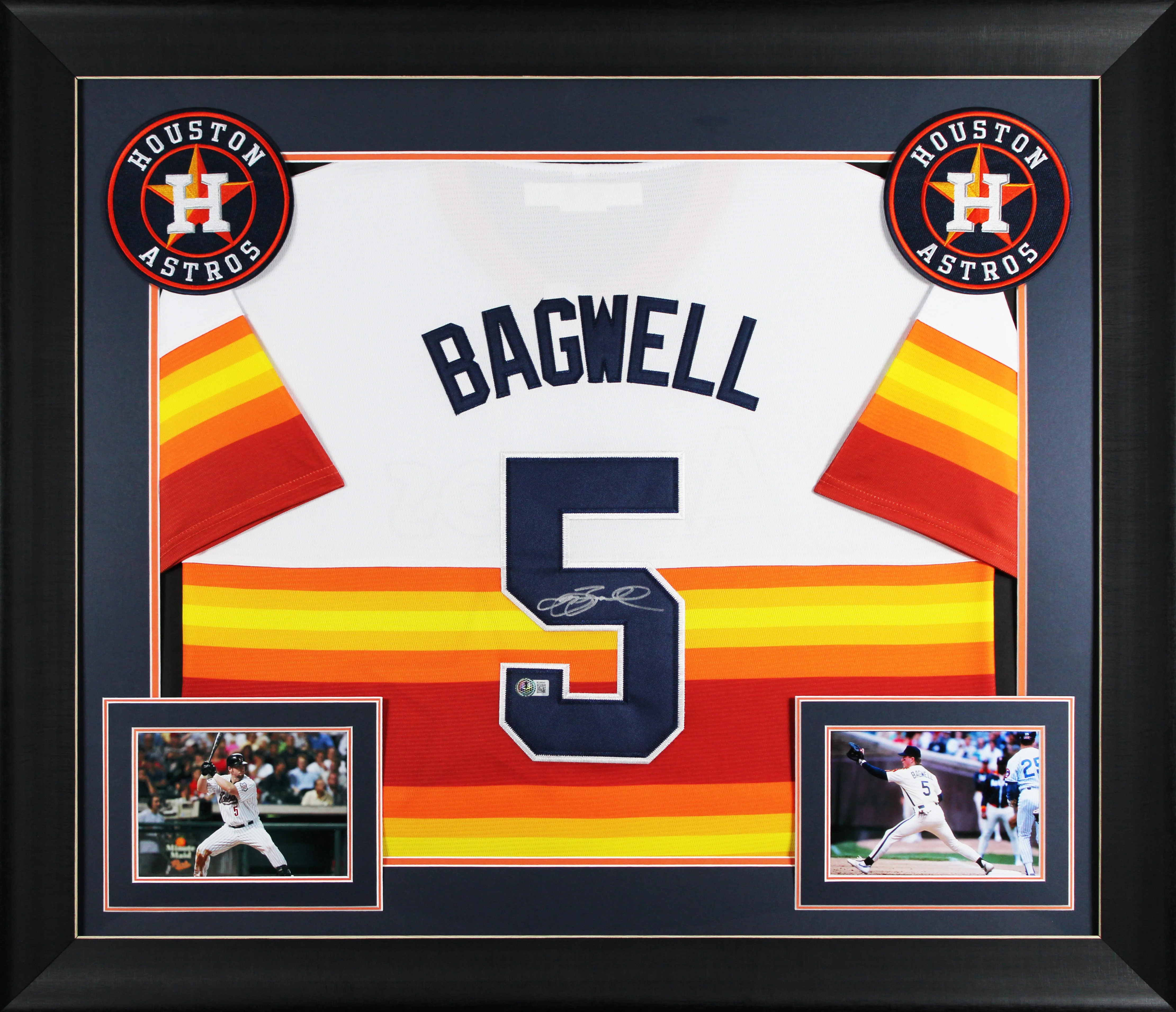 Jeff Bagwell Authentic Signed White Pro Style Framed Jersey BAS #BQ96645