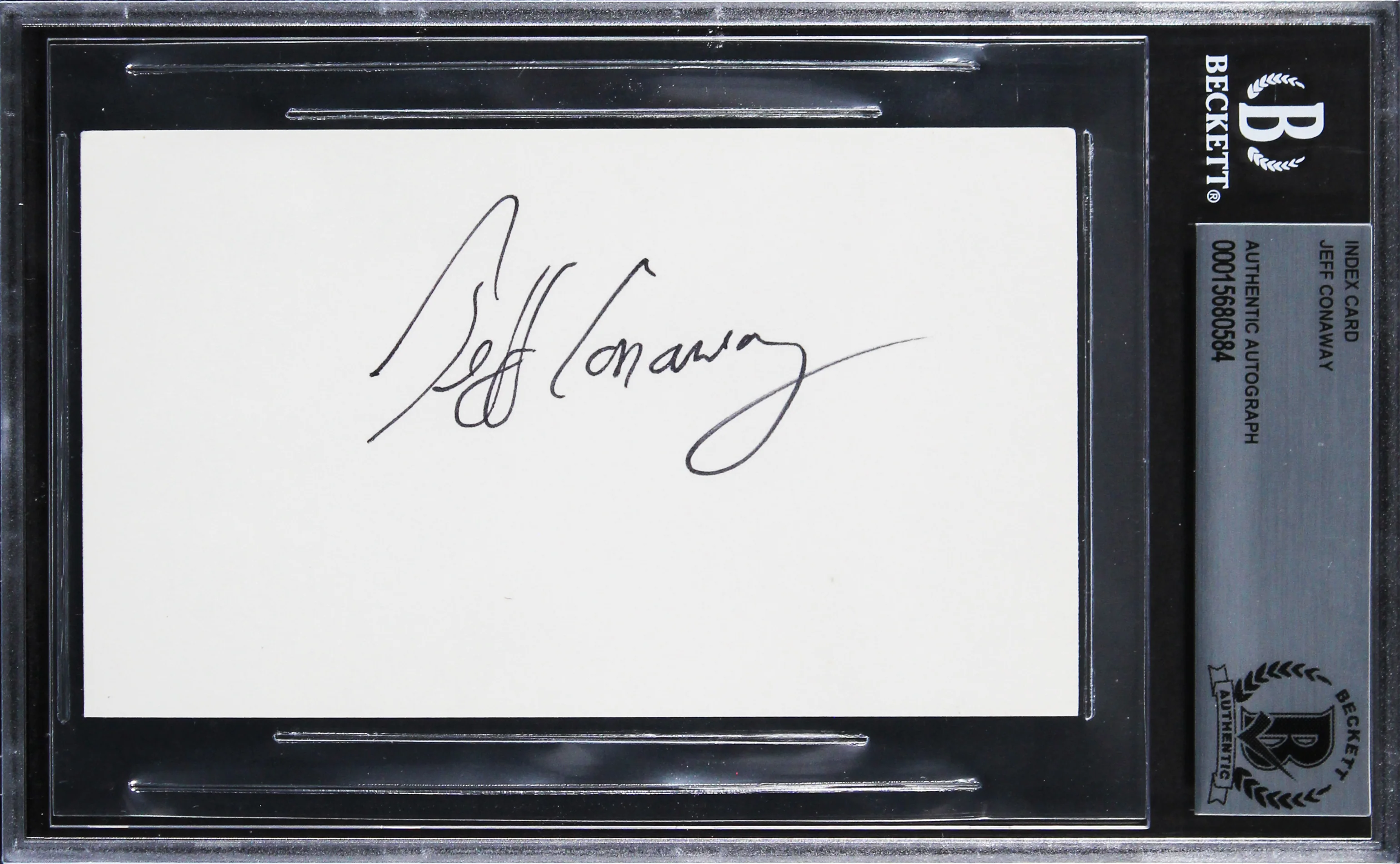 Jeff Conaway Taxi Authentic Signed 3x5 Index Card Autographed BAS Slabbed 2