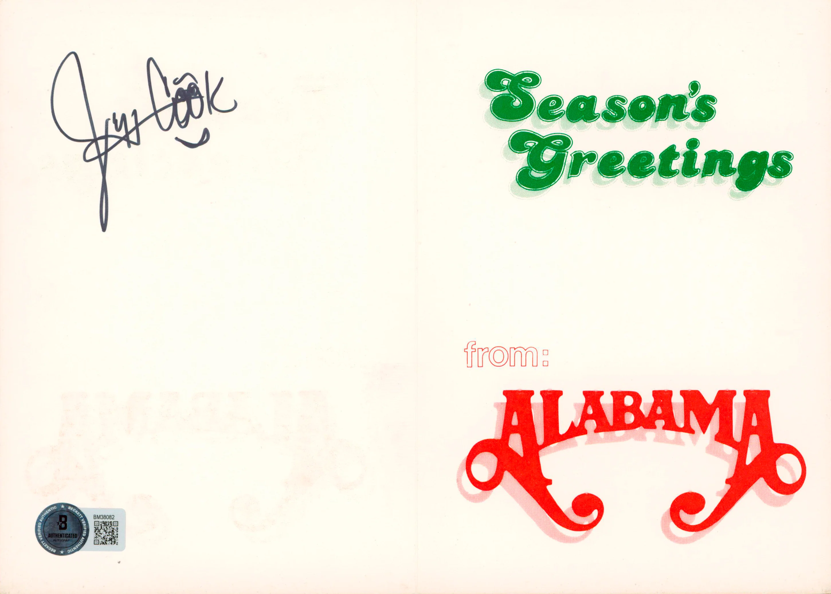 Jeff Cook Country Musician Signed 5x7 Greeting Card Autographed BAS #BM38082