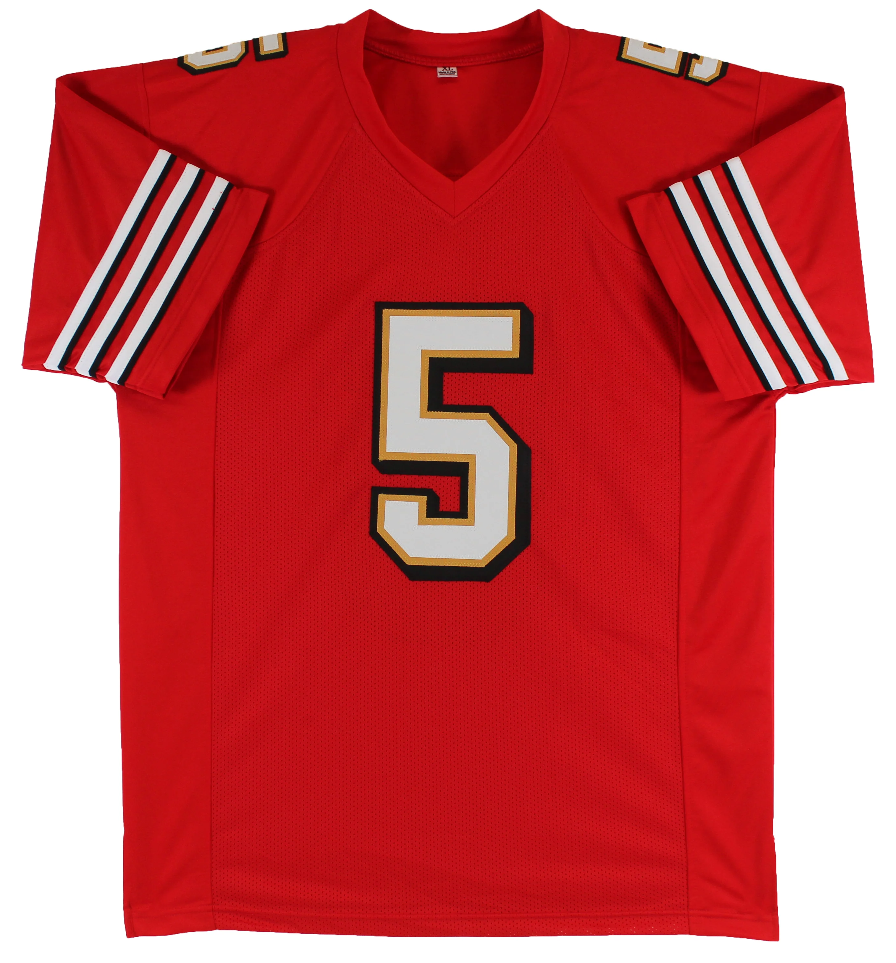 Jeff Garcia Authentic Signed Red Pro Style Jersey w/ Drop Shadow BAS Witnessed - Image 4
