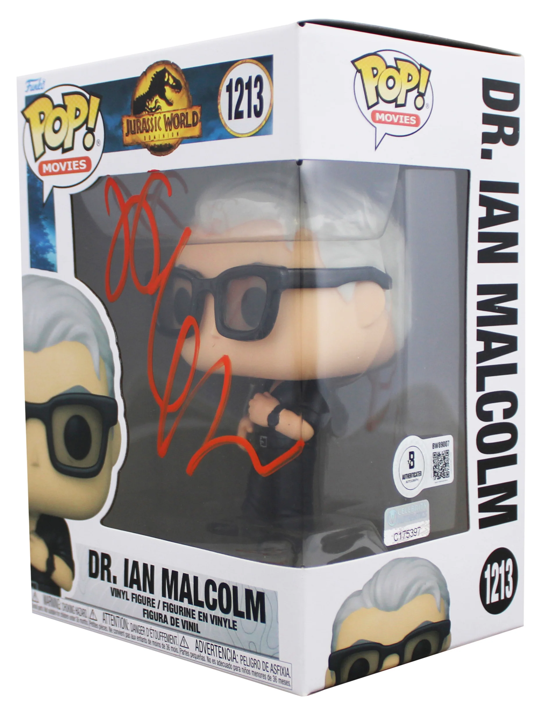 Jeff Goldblum Jurassic World Signed Dr. Ian Malcolm #1213 Funko Pop Figure BAS - Image 3