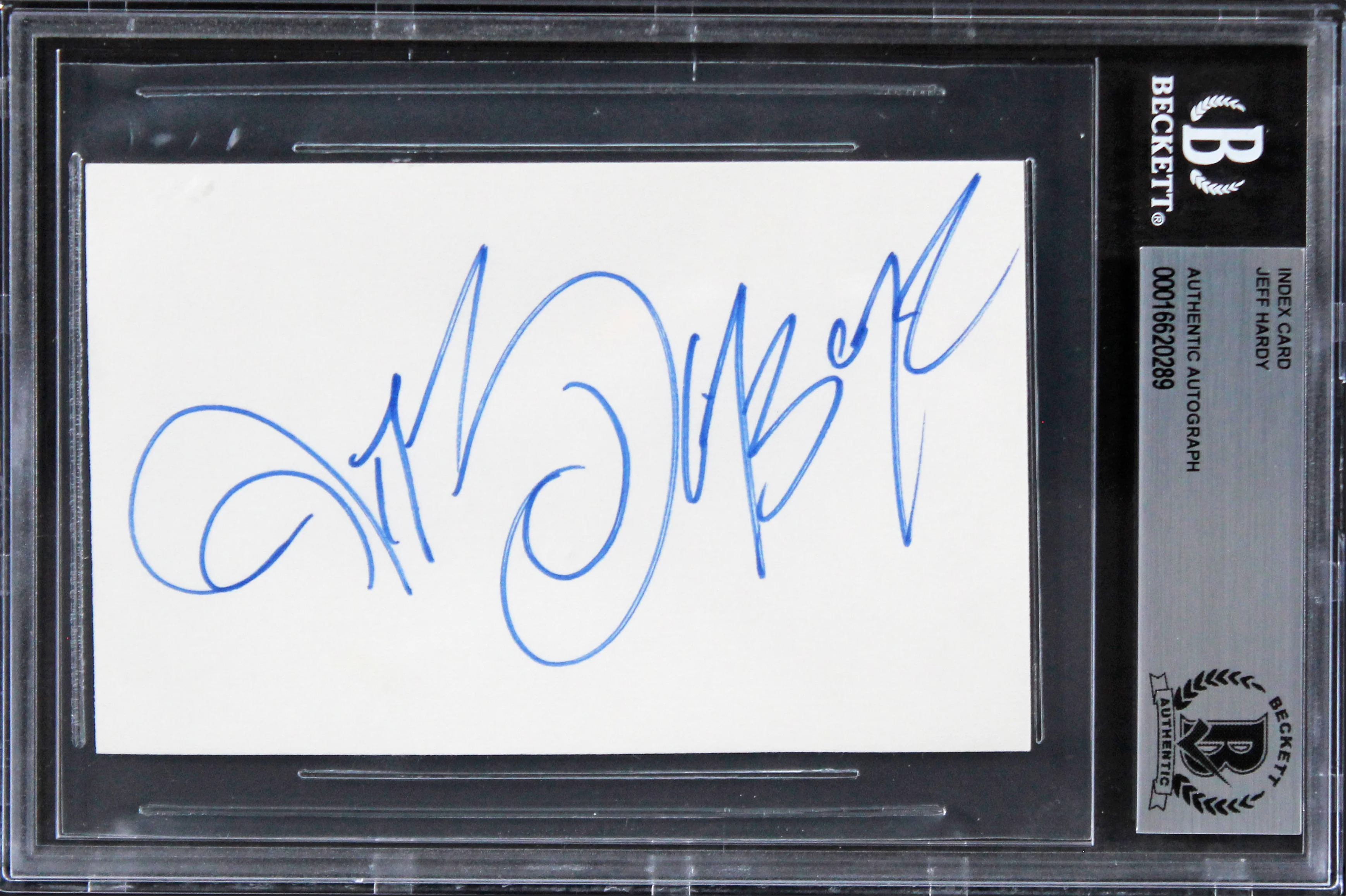 Jeff Hardy WWE Authentic Signed 3x5 Index Card Autographed BAS Slabbed - Image 2