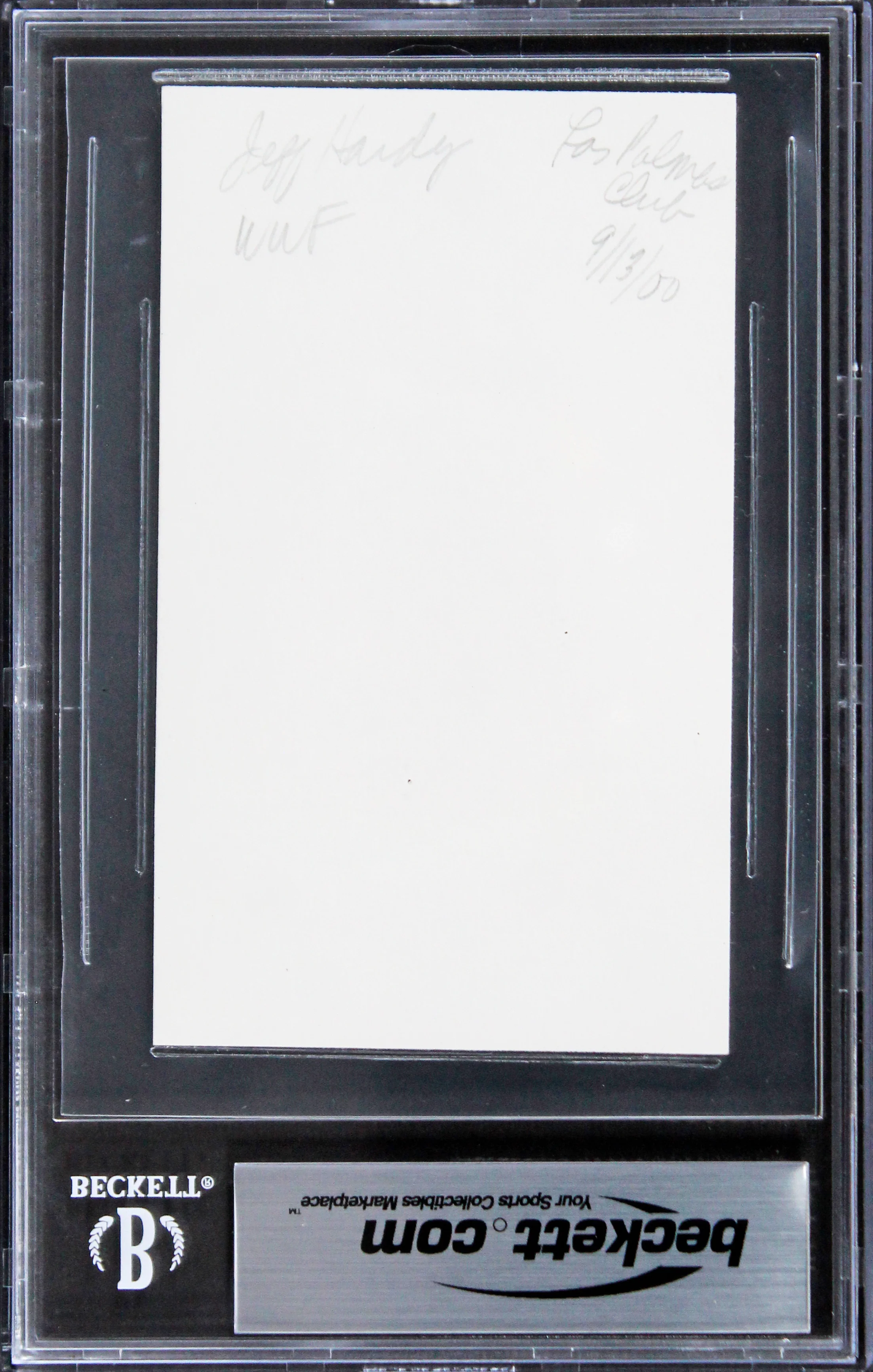 Jeff Hardy WWE Authentic Signed 3x5 Index Card Autographed BAS Slabbed - Image 3