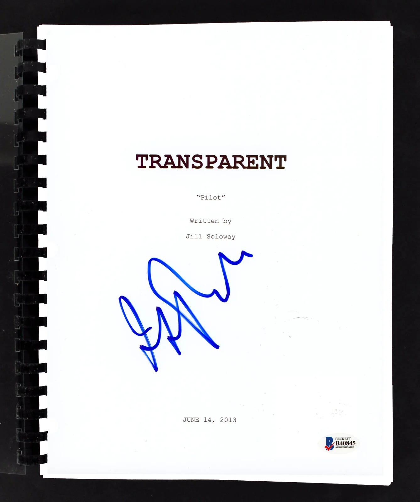 Jeffrey Tambor Authentic Signed Transparent Pilot Episode Tv Script BAS #B40845 - Image 2
