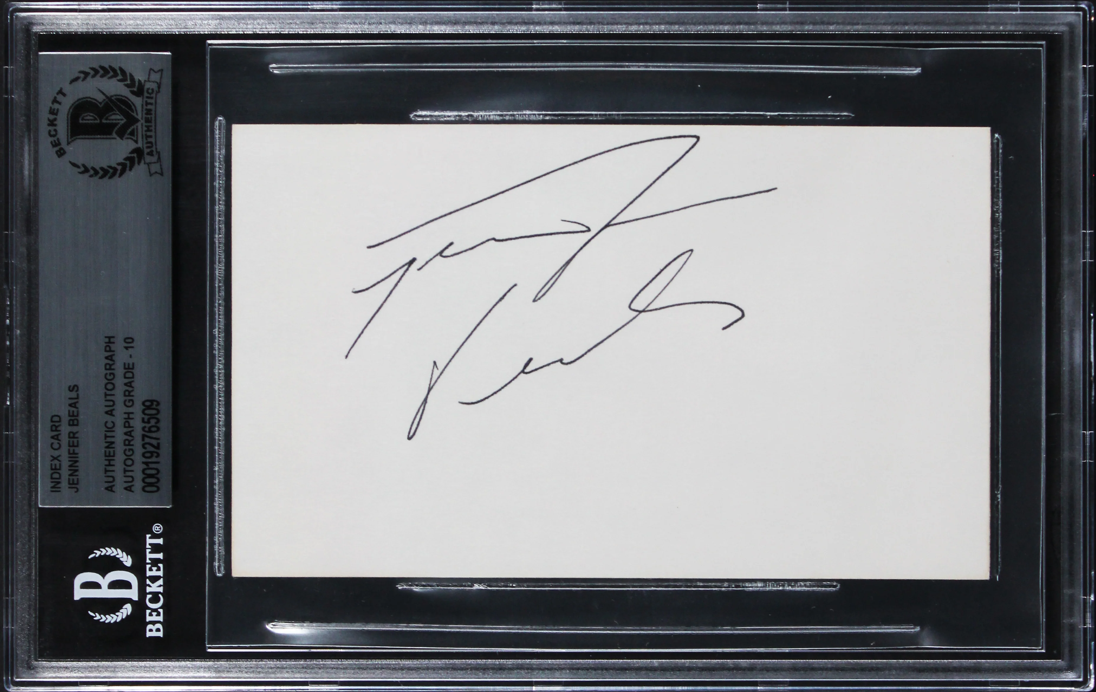 Jennifer Beals Flashdance Authentic Signed 3x5 Index Card Auto 10! BAS Slabbed - Image 2