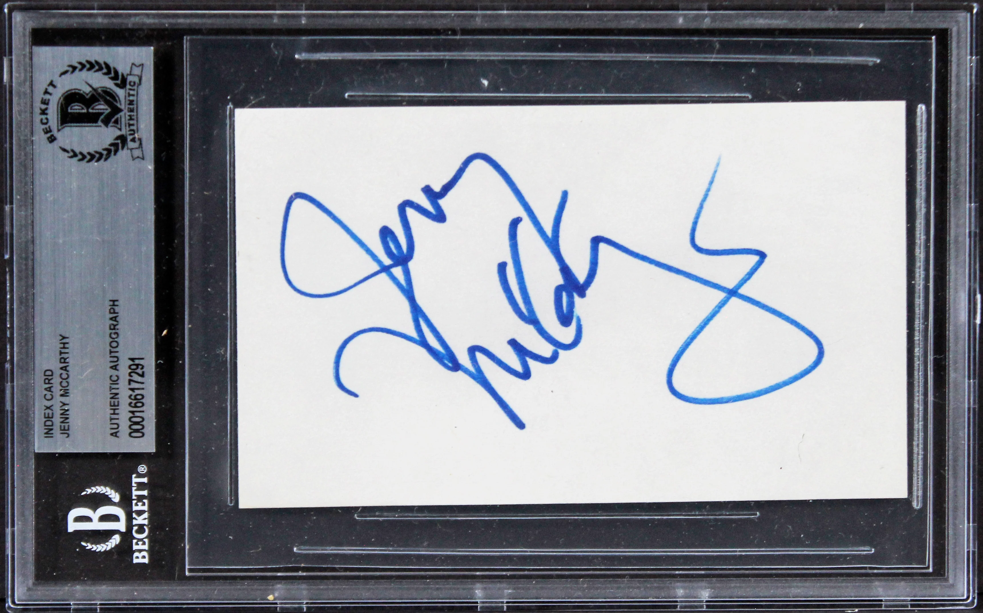 Jenny McCarthy Dirty Love Authentic Signed 3x5 Index Card BAS Slabbed - Image 2