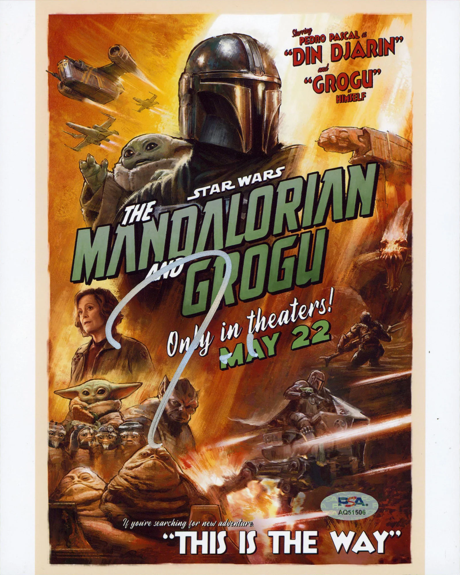 Jeremy Allen White The Mandalorian & Grogu Signed 8x10 Photo PSA #AQ51506