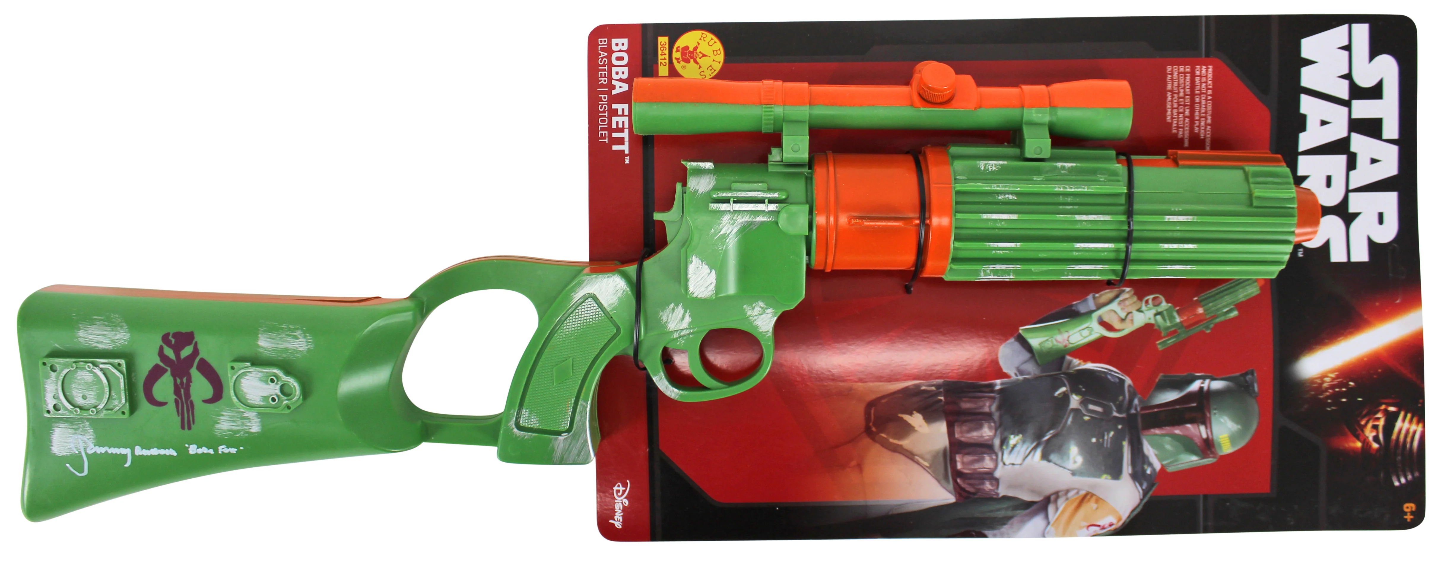 Jeremy Bulloch Star Wars "Boba Fett" Signed Boba Fett Plastic Toy Blaster BAS - Image 2