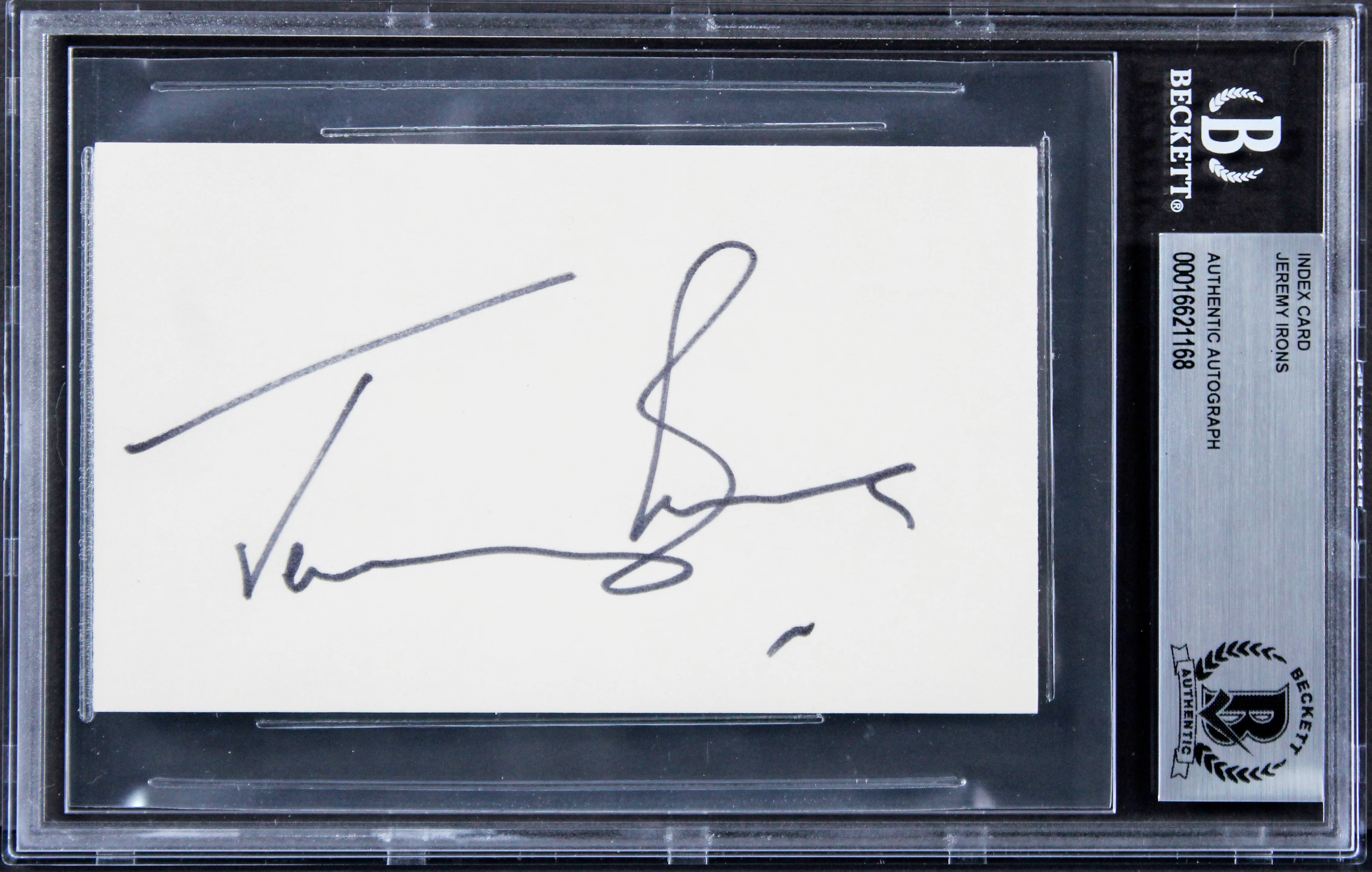 Jeremy Irons Dead Ringers Authentic Signed 3x5 Index Card BAS Slabbed - Image 2