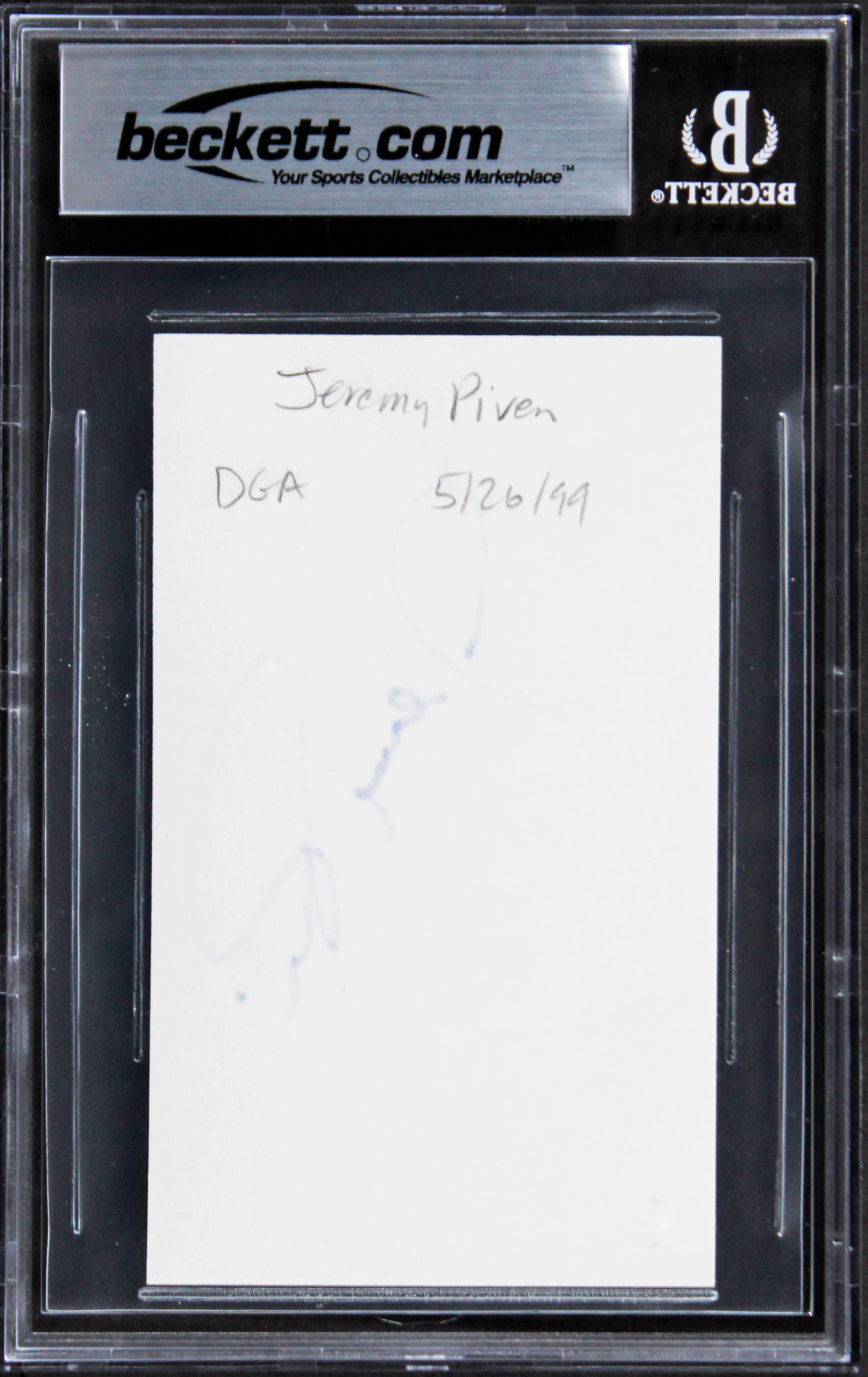 Jeremy Piven Entourage Authentic Signed 3x5 Index Card Autographed BAS Slabbed - Image 3