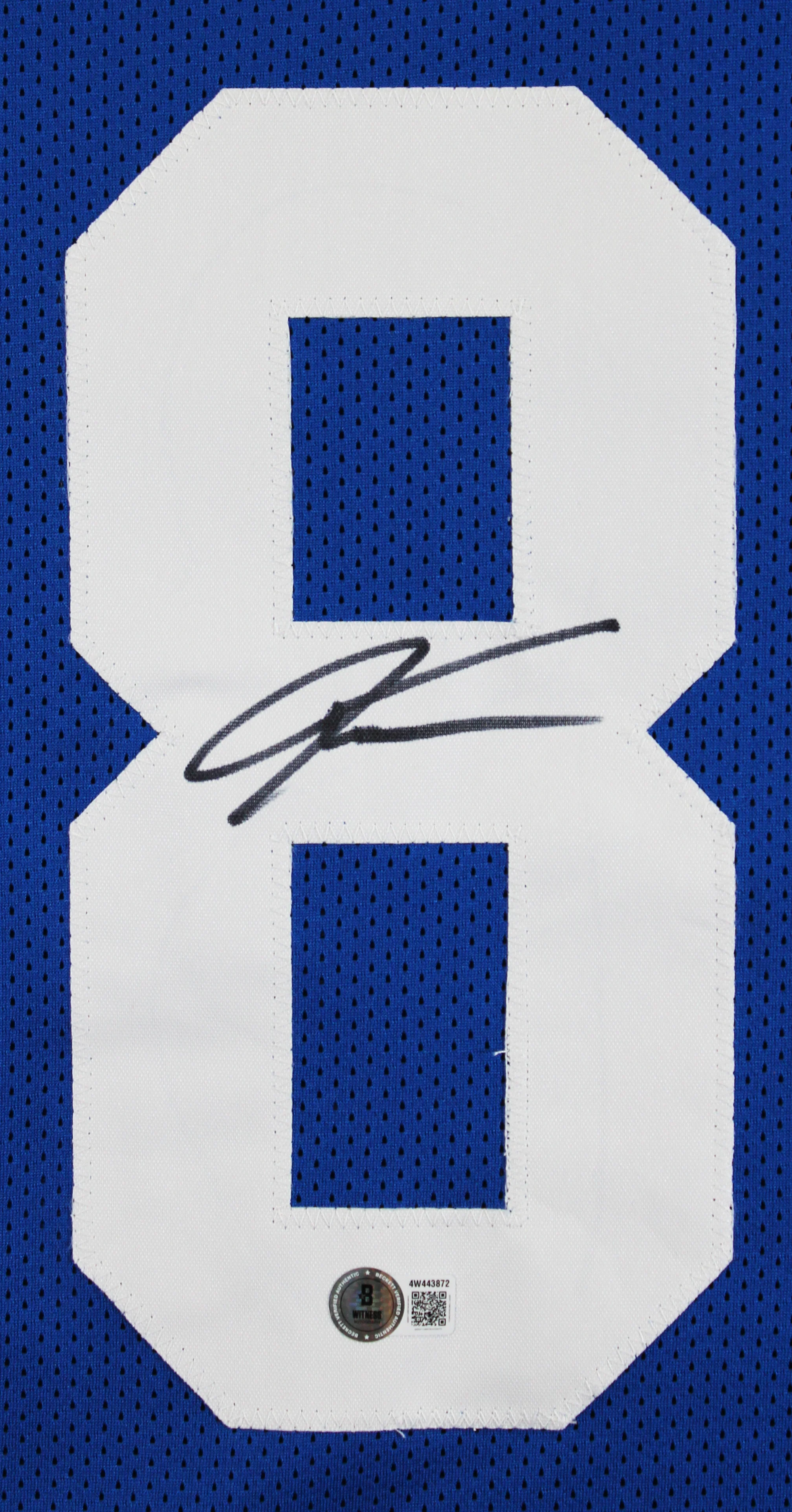 Jeremy Shockey Authentic Signed Blue Pro Style Jersey Autographed BAS Witness 2 - Image 3